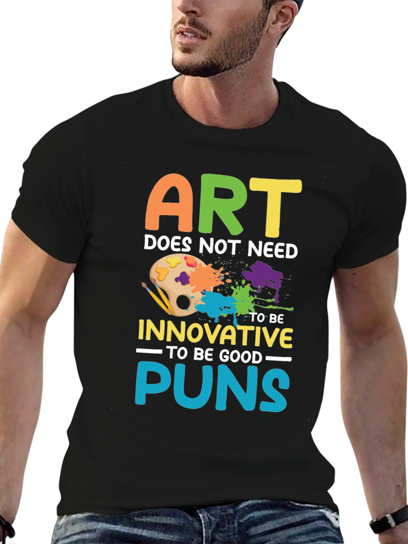 Black Art Puns T-Shirt - Funny Artistic Humor Tee view 6