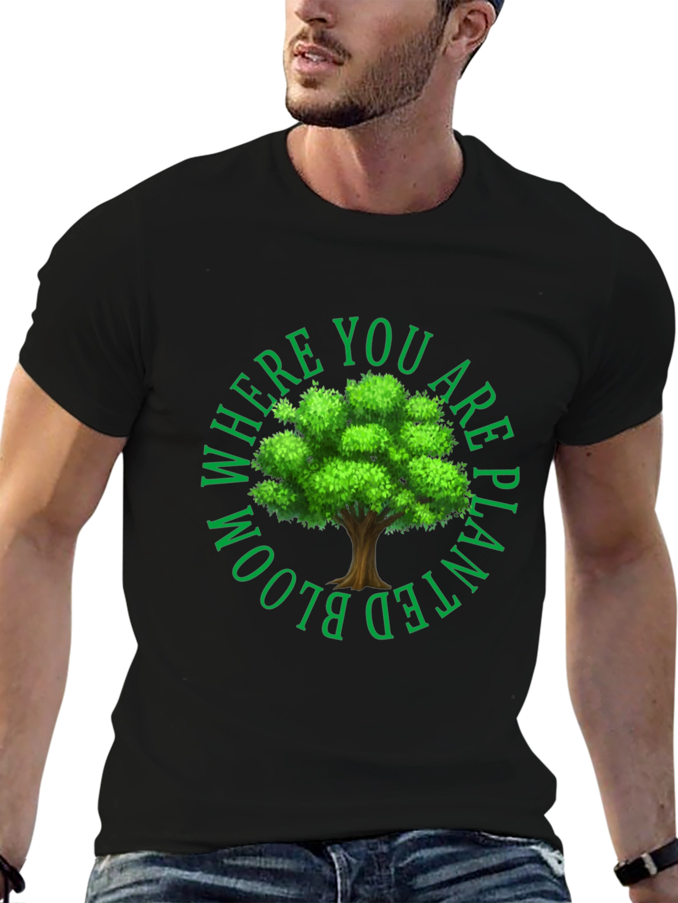 Black Bloom Where You Are Planted Tee view 6