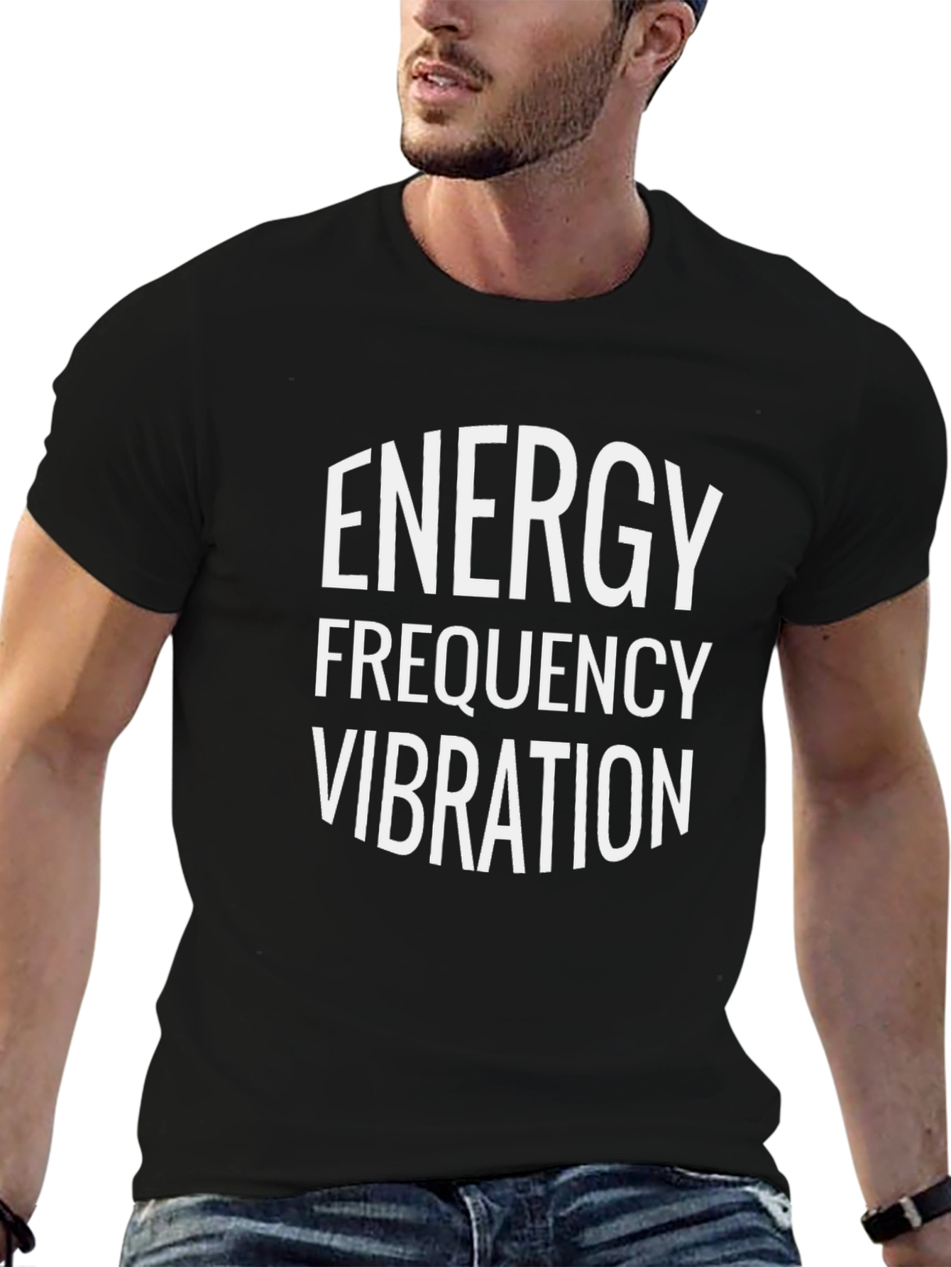 Black Energy Frequency Vibration Graphic T-Shirt view 6