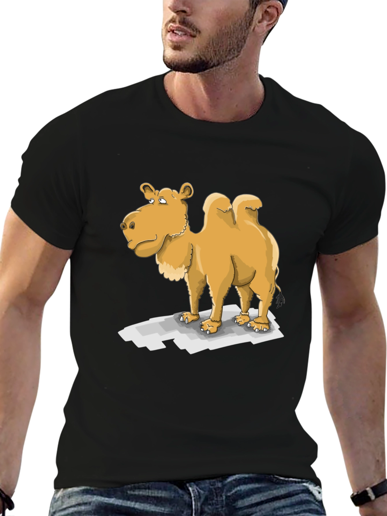 Black Camel Cartoon T-Shirt view 6
