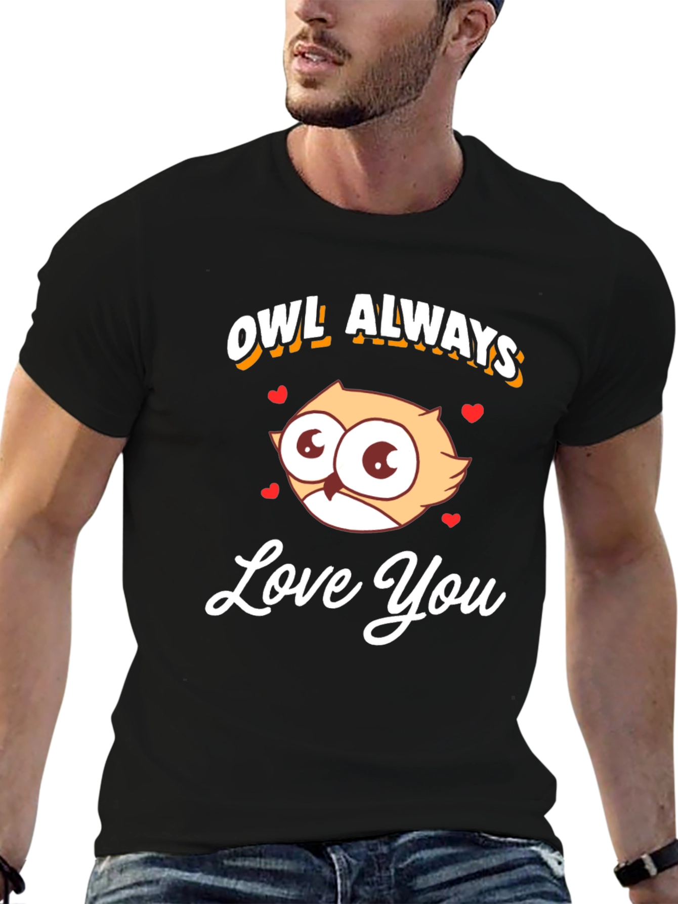 Black Owl Always Love You Graphic T-Shirt view 6