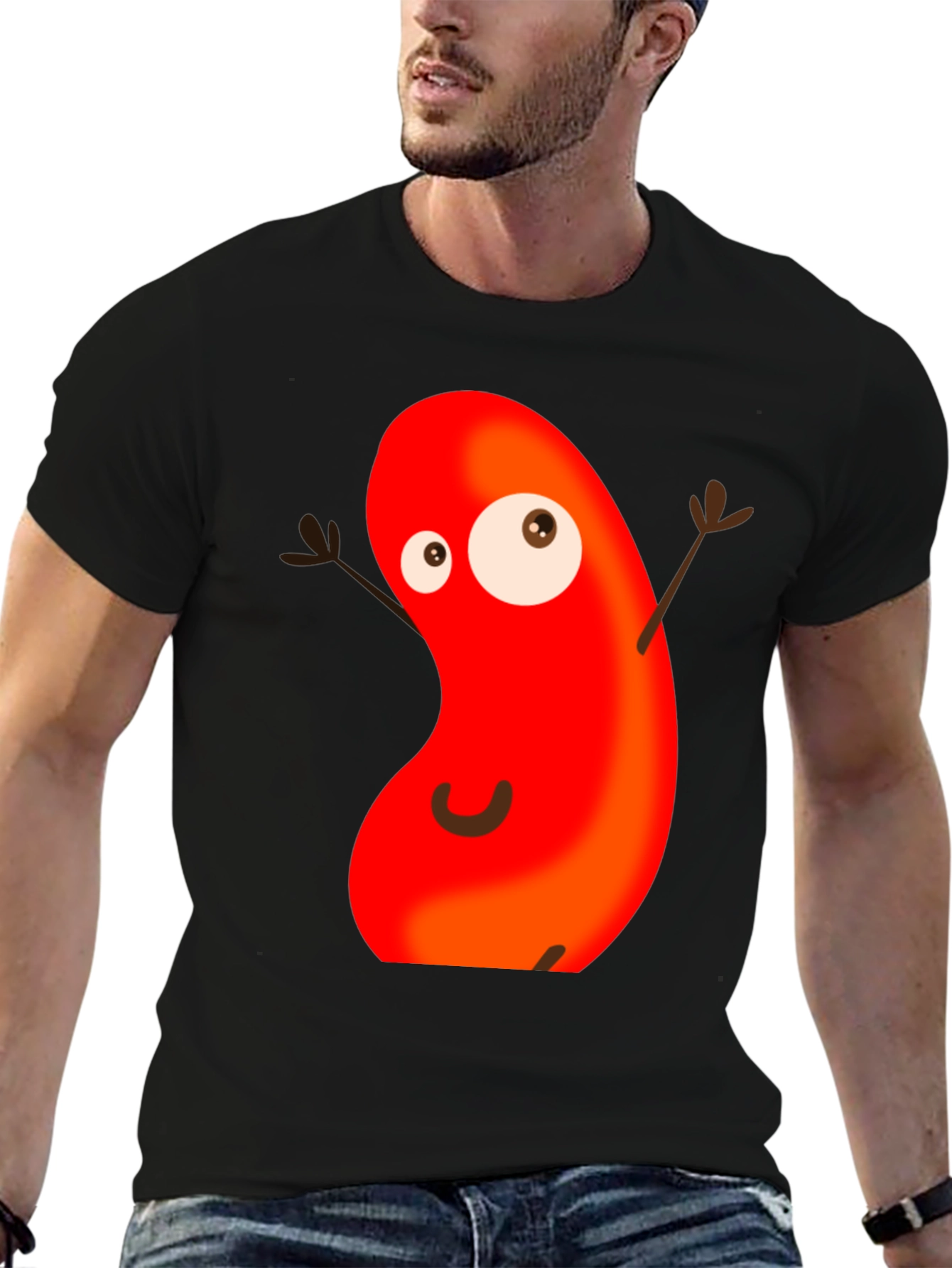 Black Funny Bean Character Graphic Tee view 6