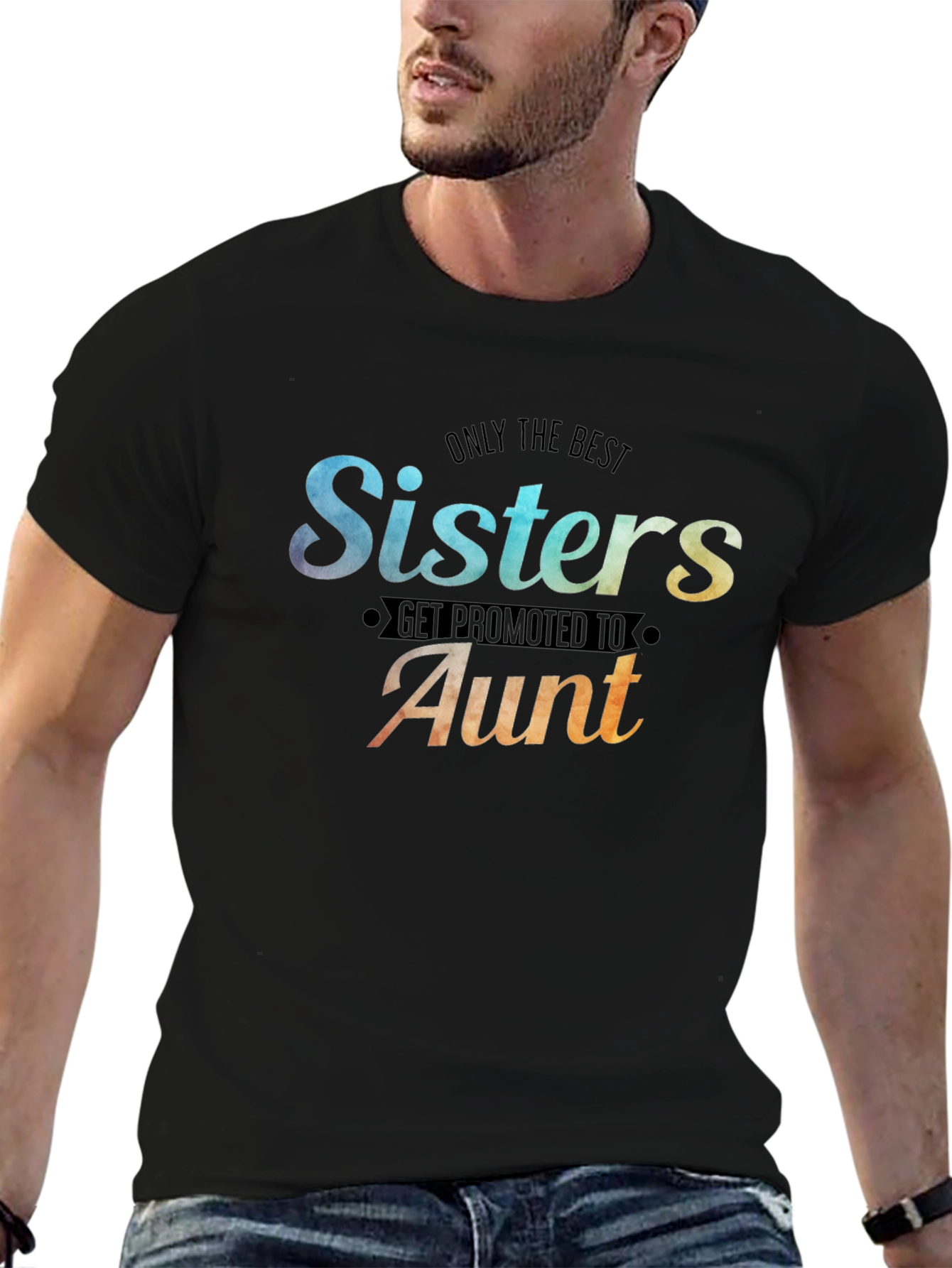 Black Best Sisters Get Promoted to Aunt Graphic T-Shirt view 6