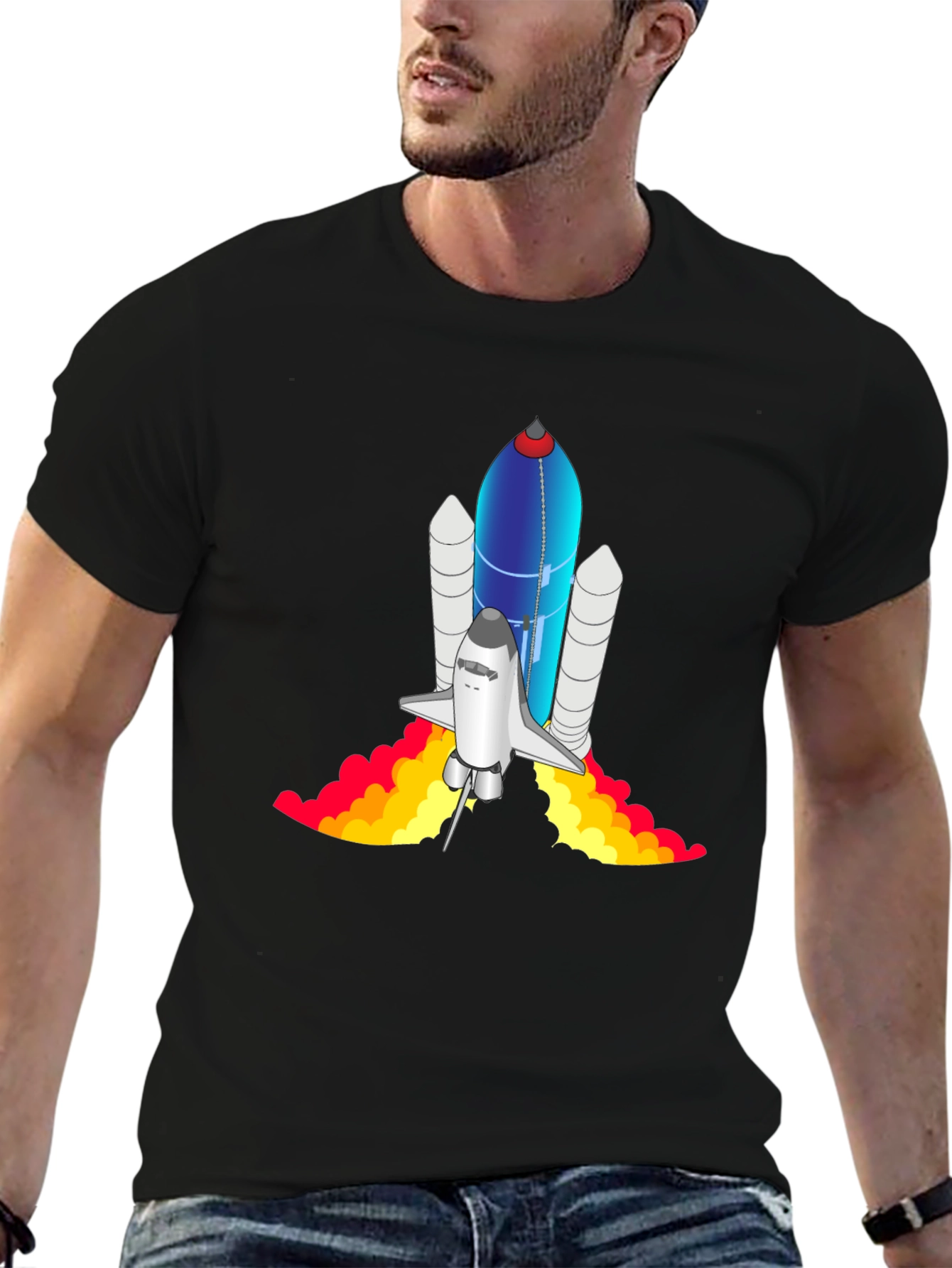 Black Space Shuttle Graphic Tee view 6