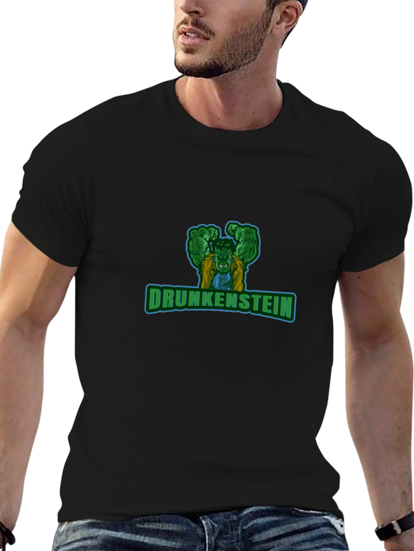 Black Drunkenstein Graphic T-Shirt view 6