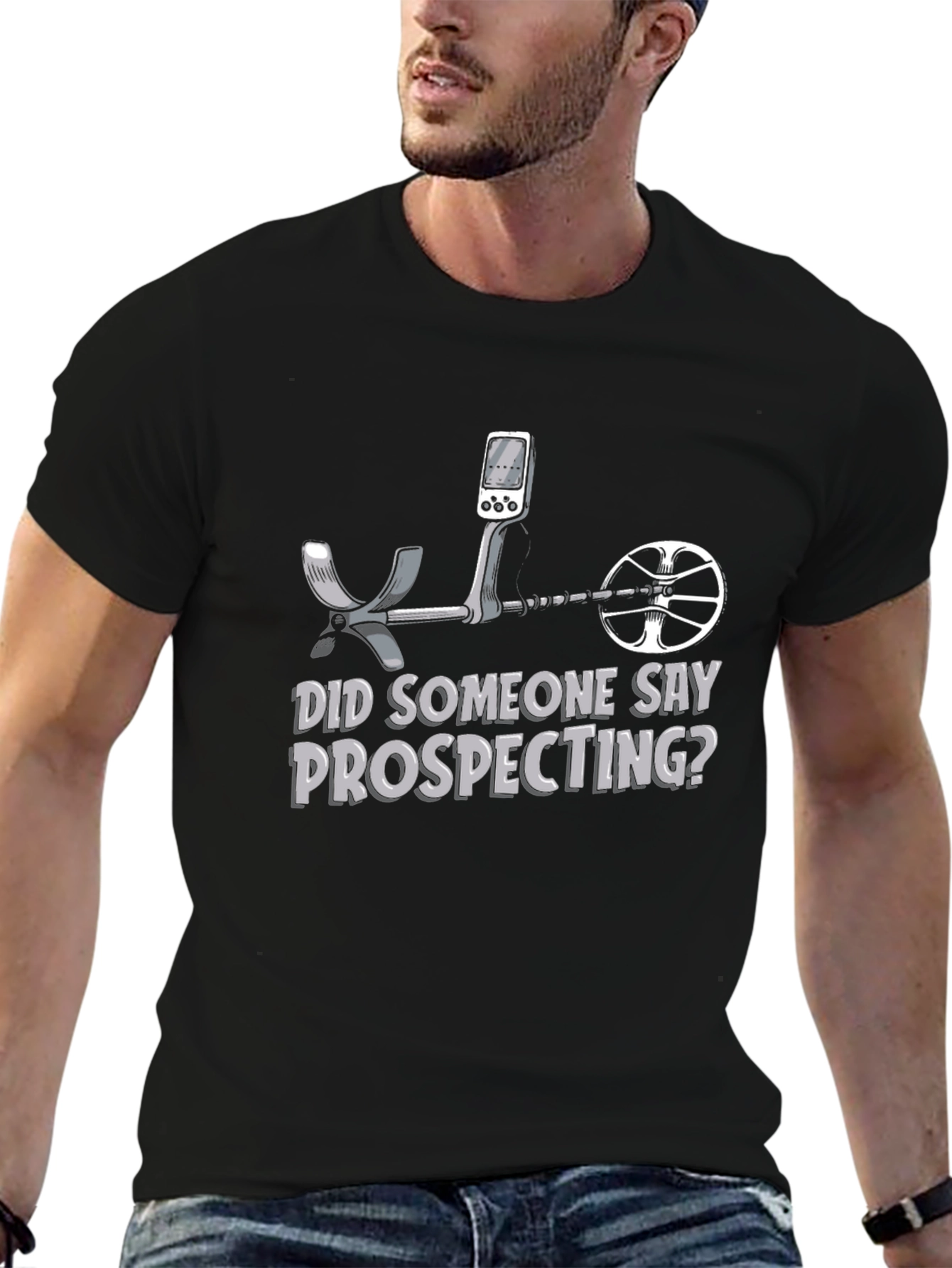 Black Prospecting T-Shirt - Metal Detecting Gift view 6