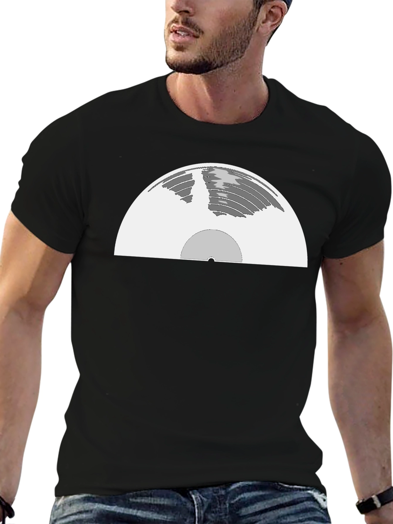 Black Retro Vinyl Record Graphic Tee view 6
