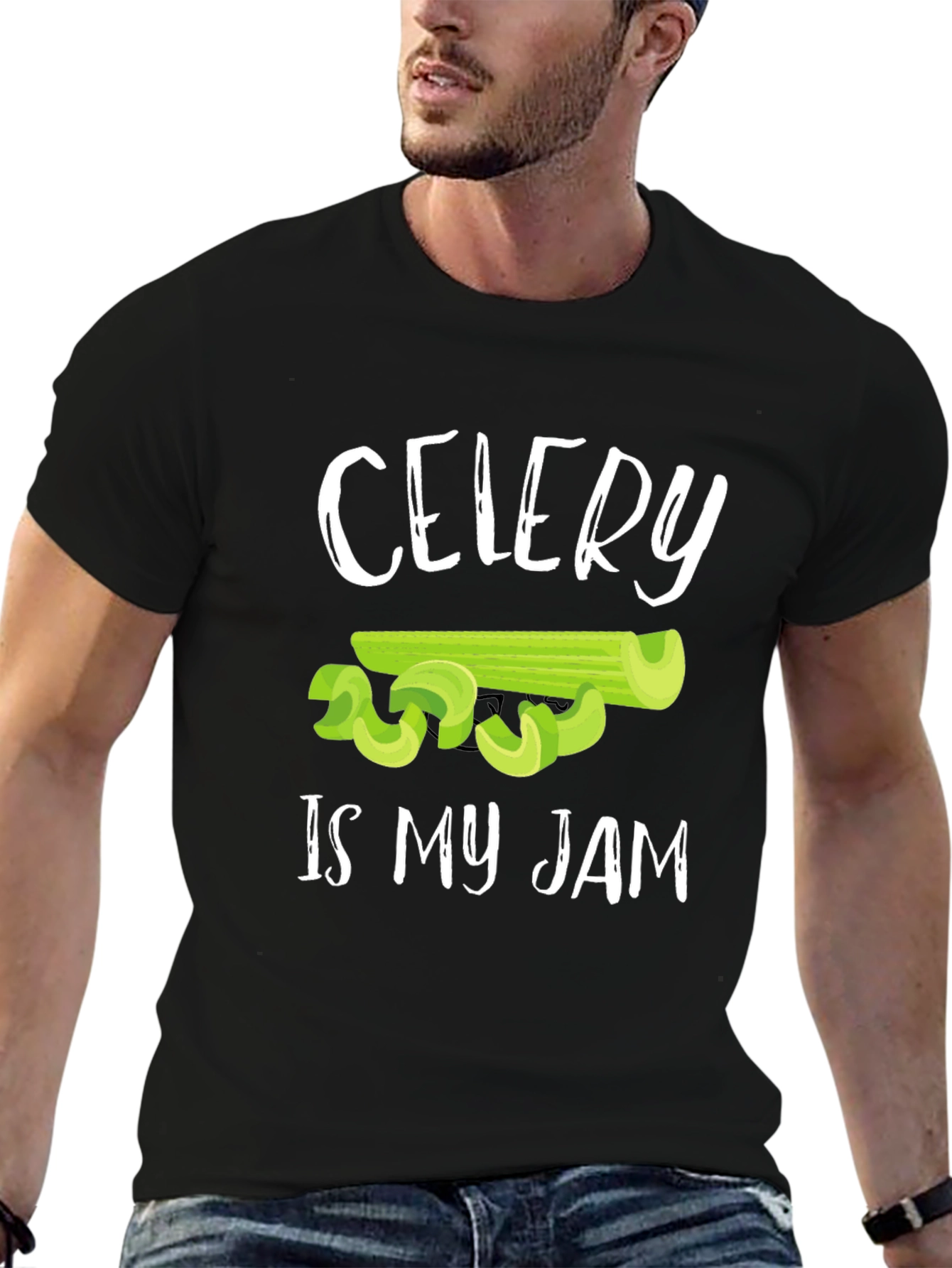 Black Celery Is My Jam T-Shirt - Funny Veggie Tee view 6