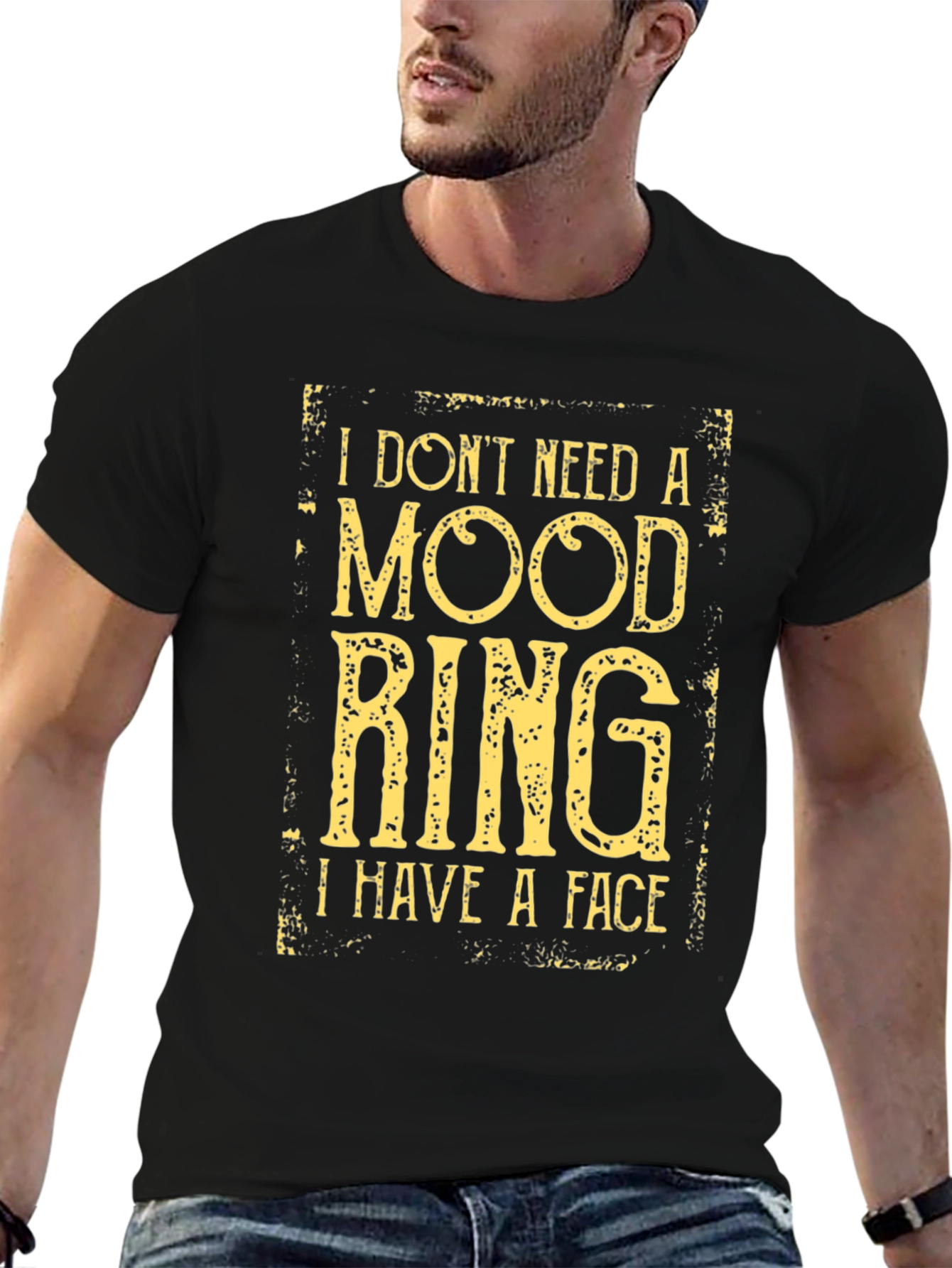 Black Mood Ring Graphic Tee - Black Humor T-Shirt view 6