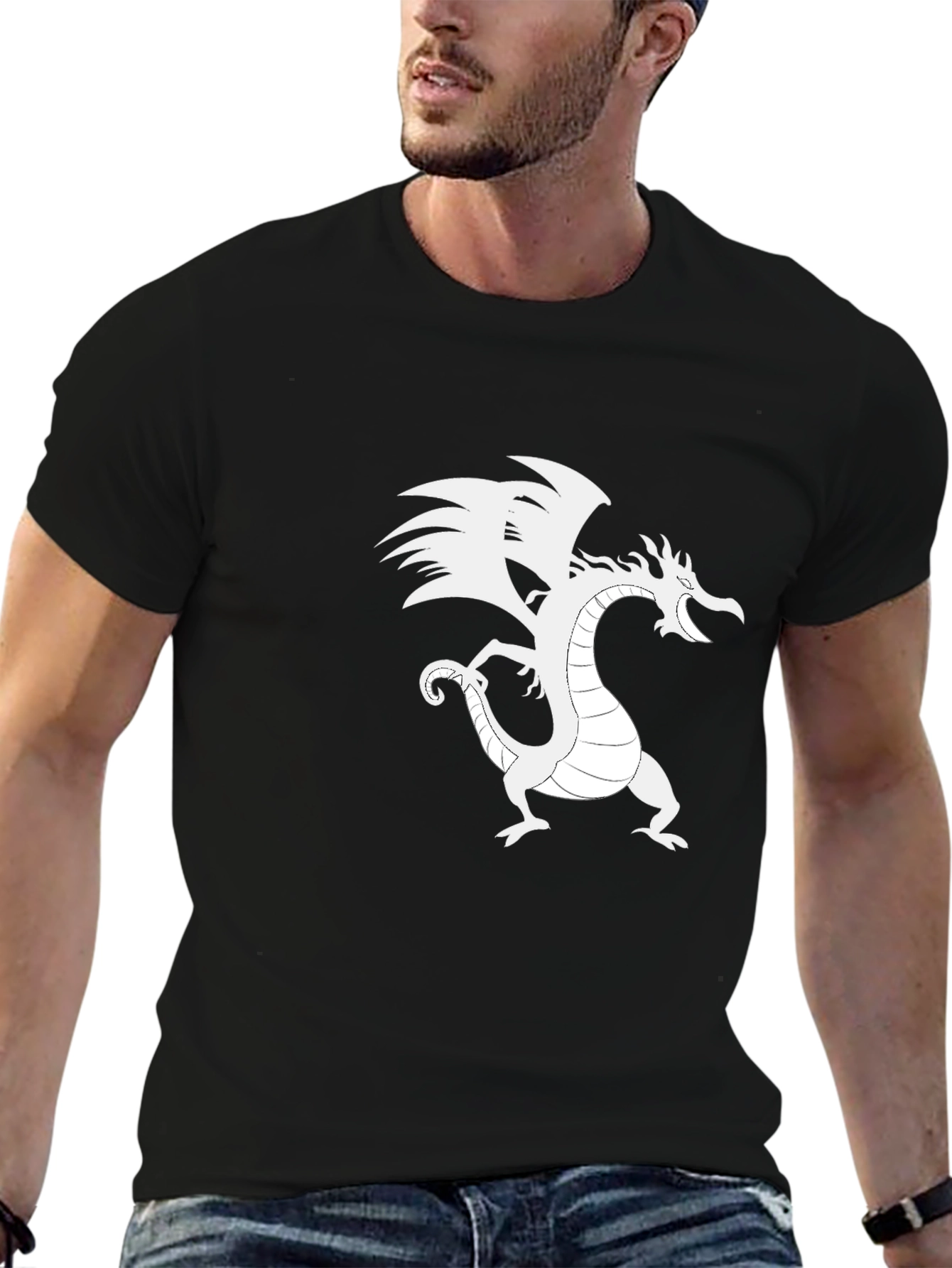 Black Dragon Graphic T-Shirt - Black Cotton Tee view 6