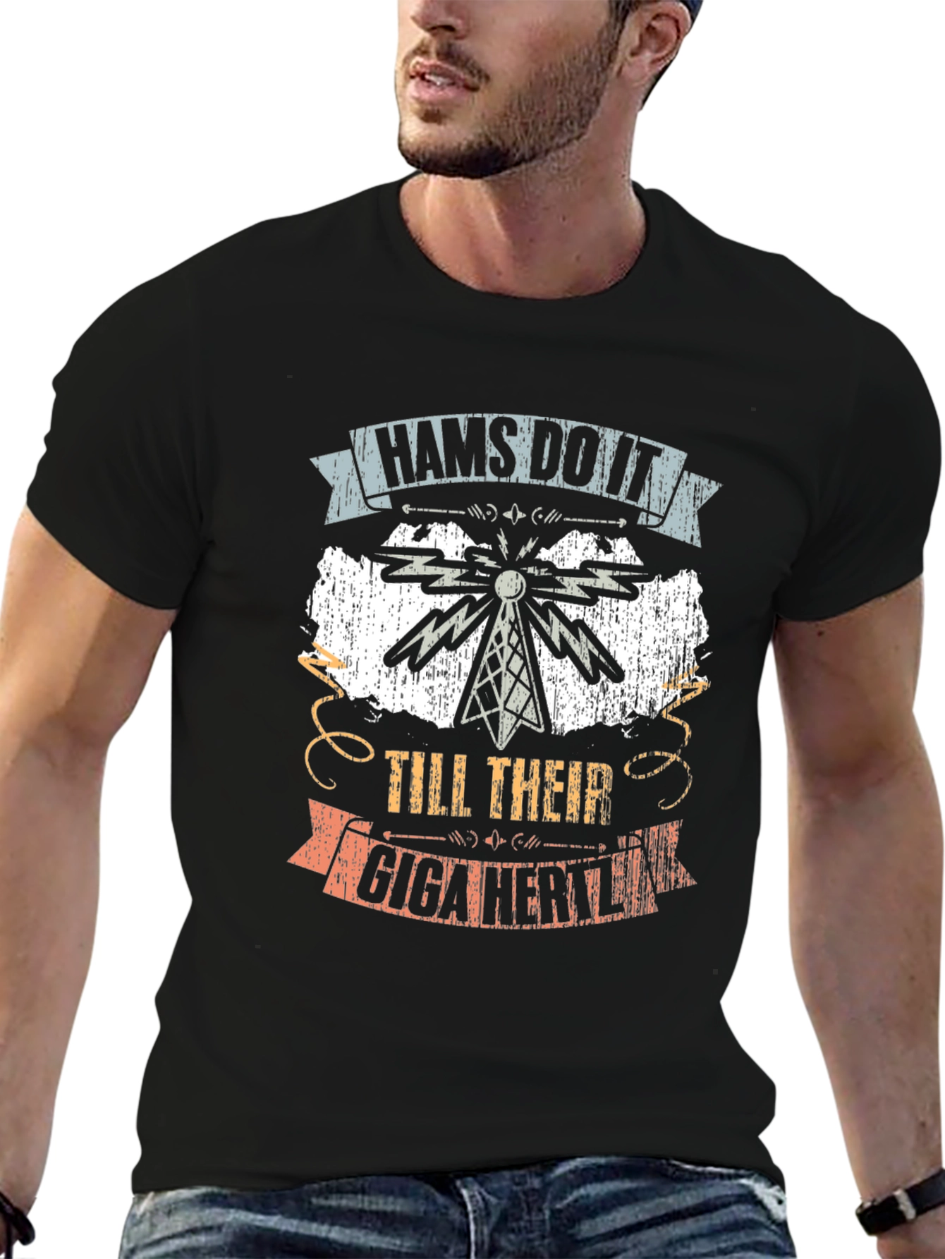 Black Hams Do It Radio Operator T-Shirt view 6