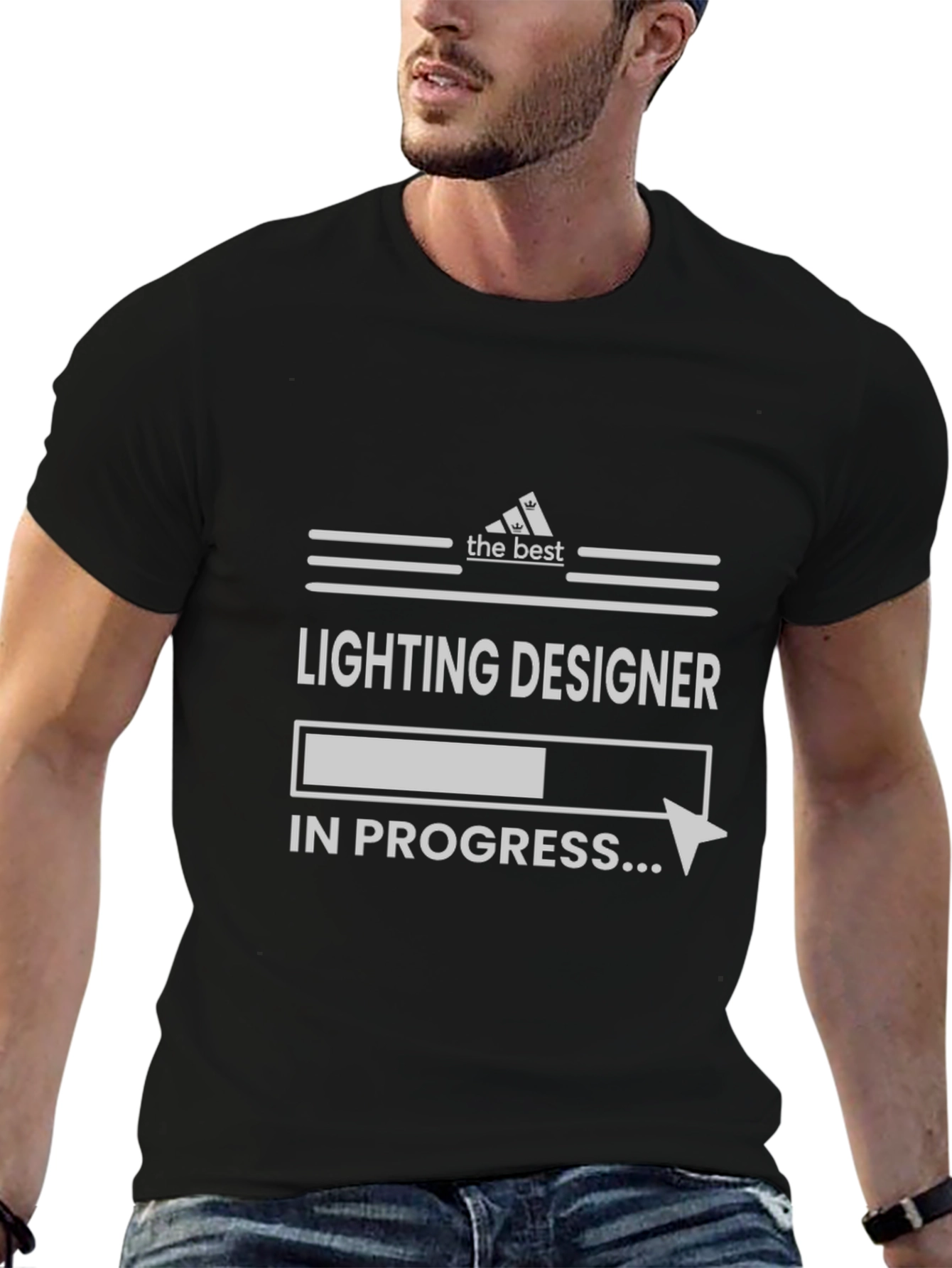Black Lighting Designer In Progress Graphic Tee view 6