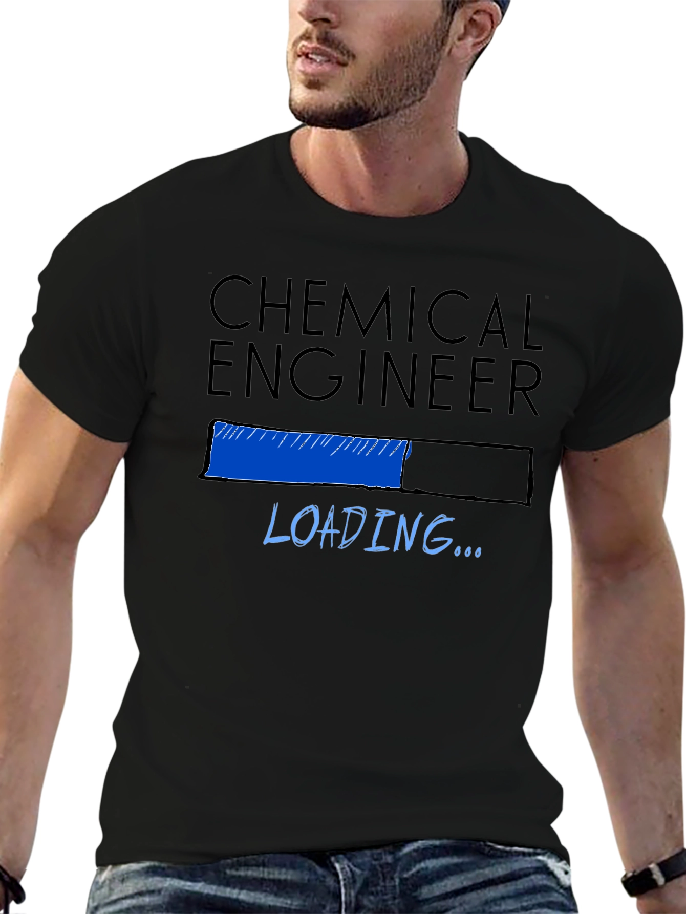 Black Chemical Engineer Loading T-Shirt - Black view 6