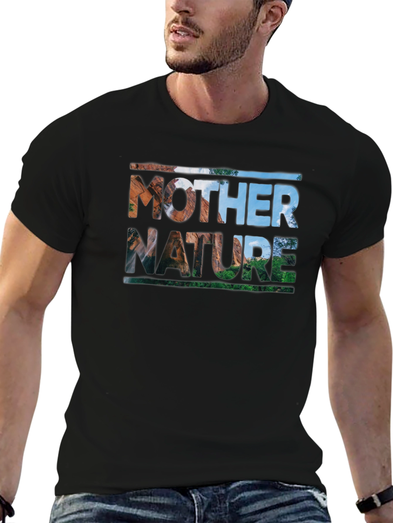 Black Mother Nature T-Shirt - Black Graphic Tee view 6