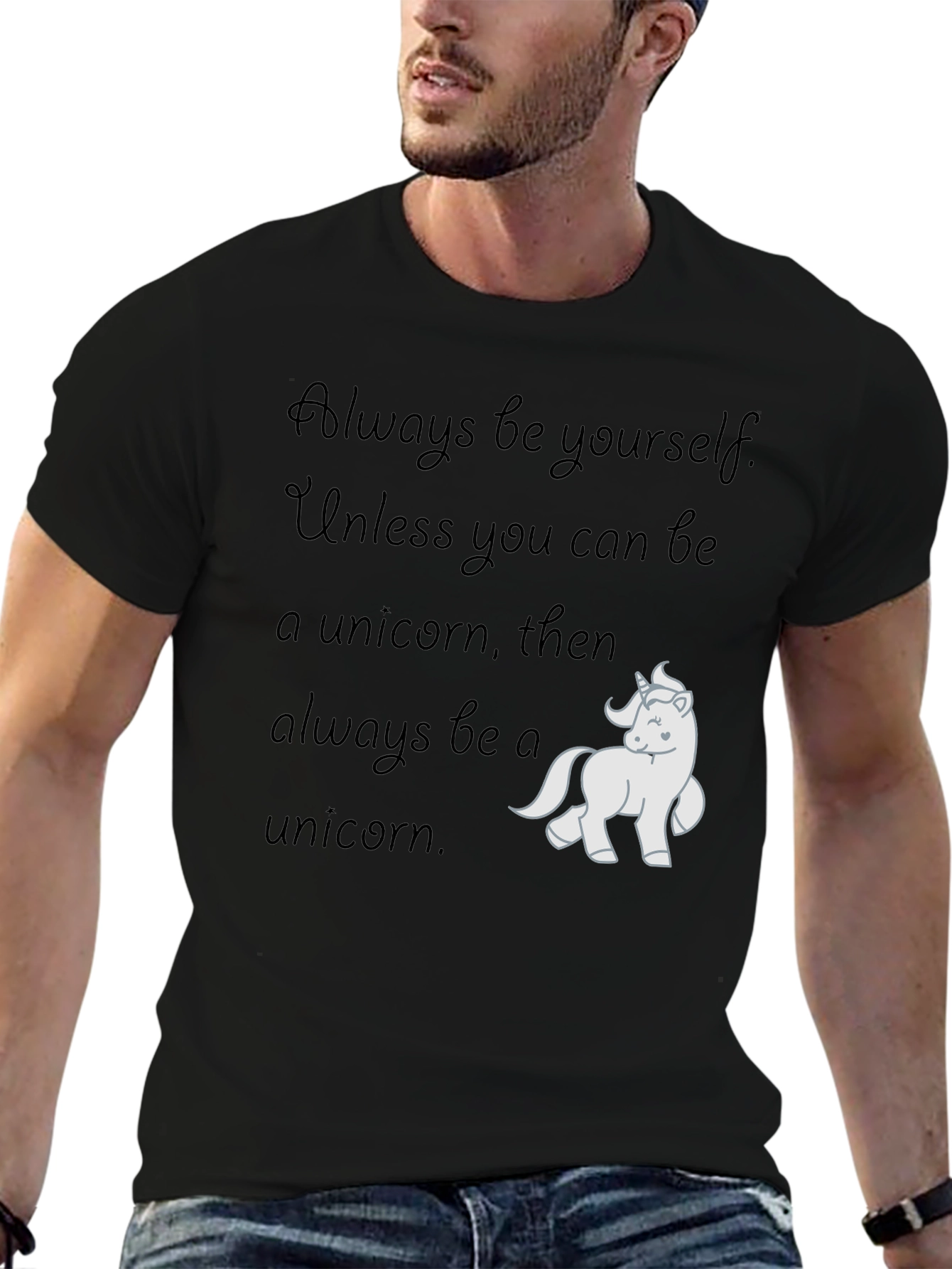 Black Unicorn T-Shirt - Always Be A Unicorn view 6