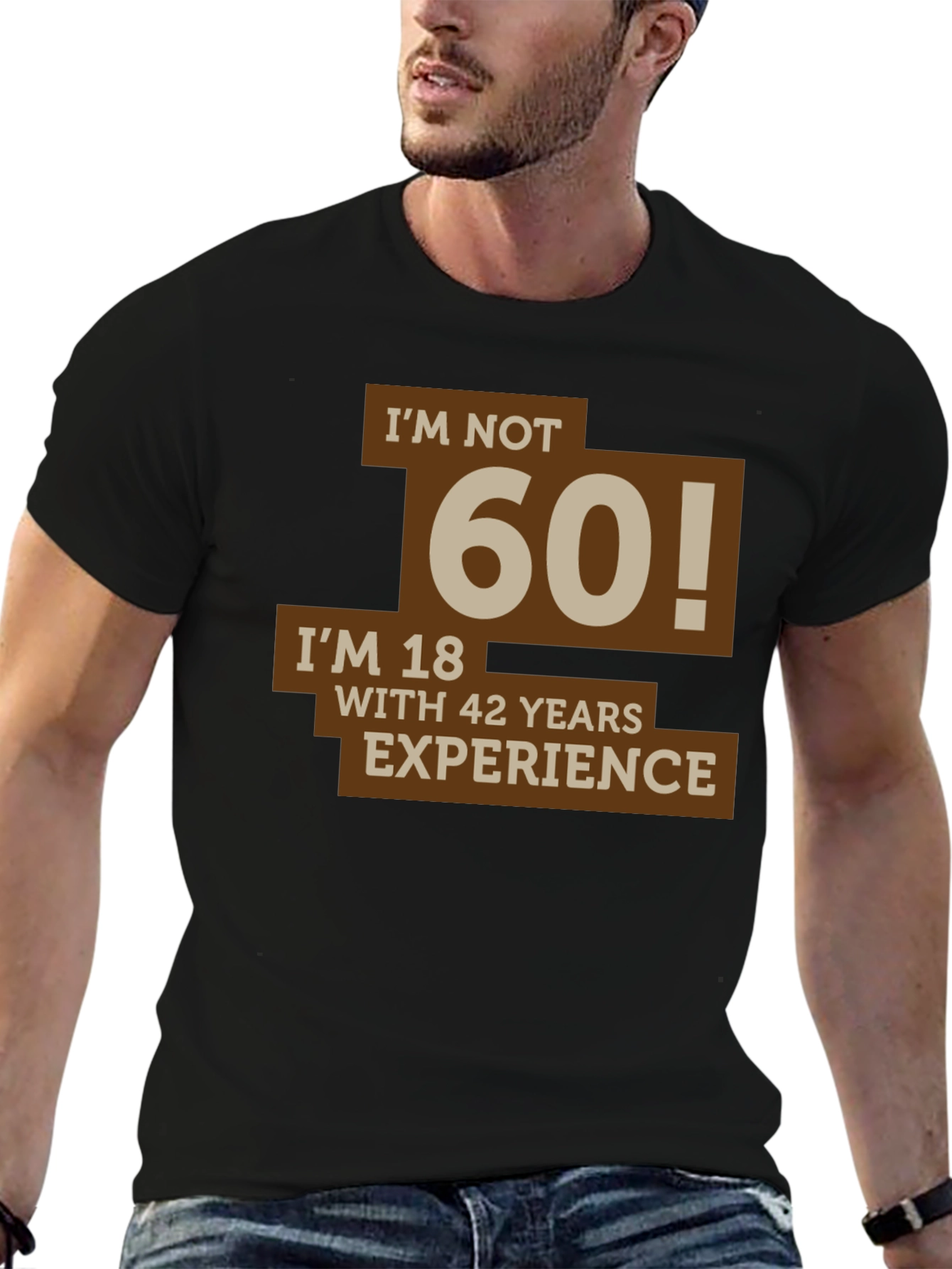Black Funny I'm Not 60 Men's T-Shirt view 6