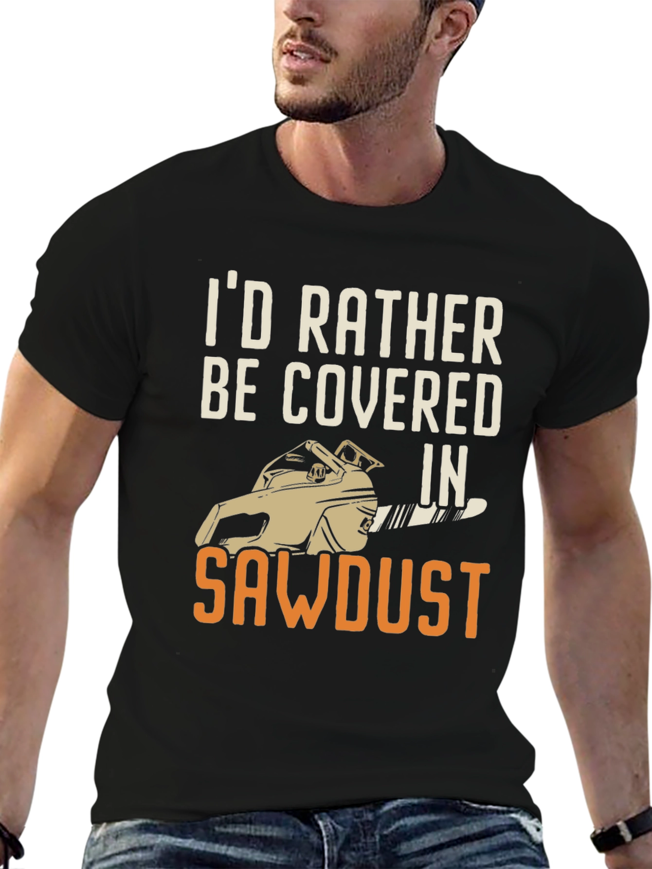 Black Sawdust Chainsaw Graphic T-Shirt - Lumberjack Apparel view 6