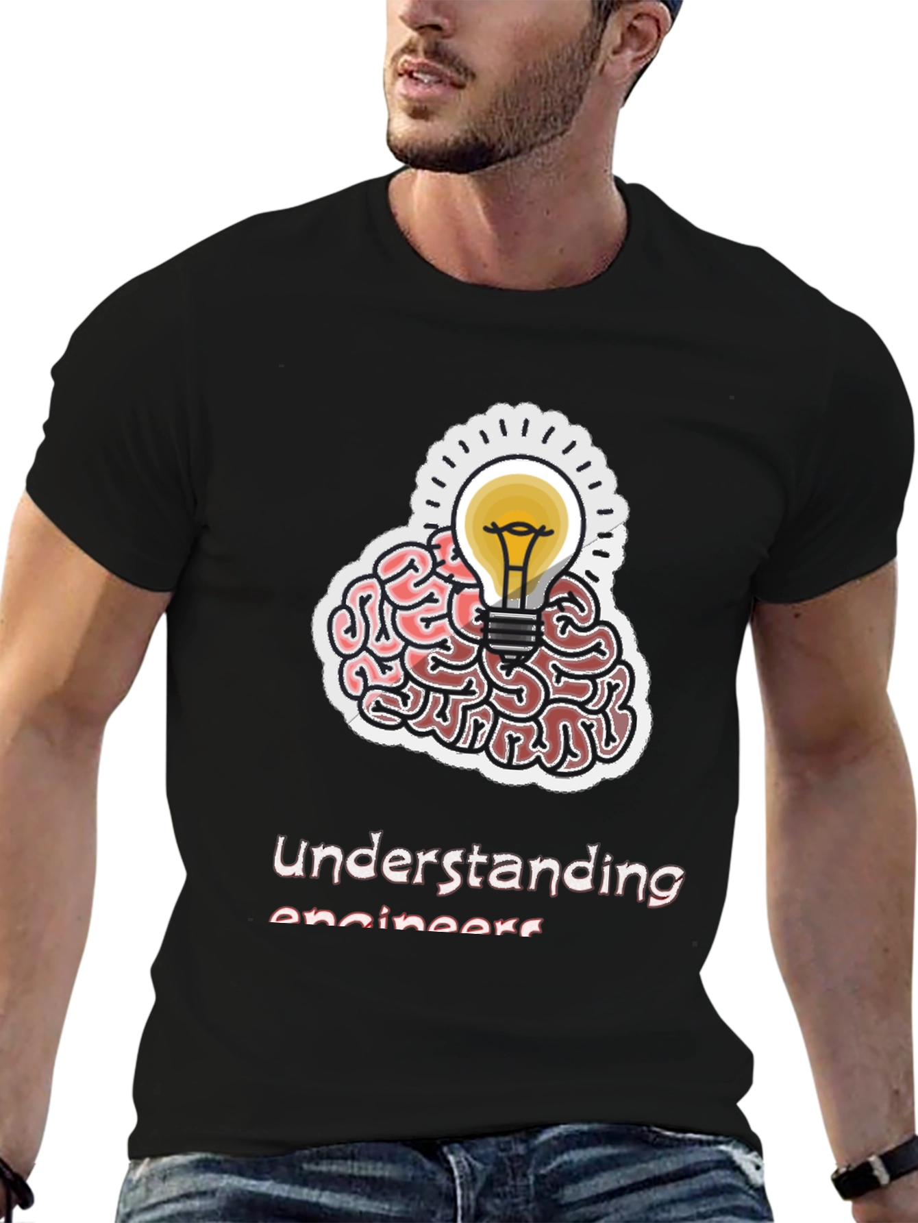 Black Understanding Engineers Brain T-Shirt view 6
