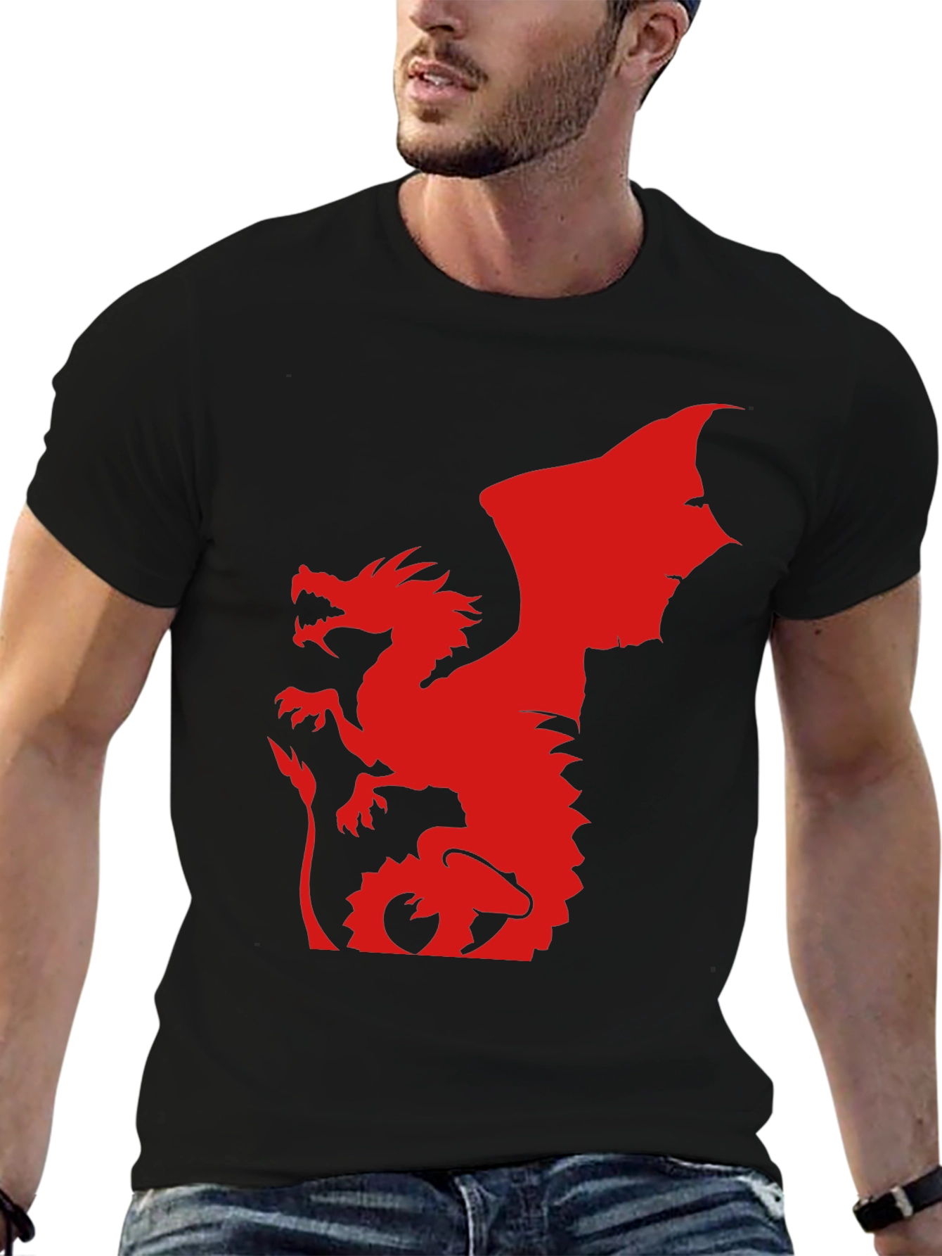 Black Red Dragon Graphic Tee - Bold & Unique! view 6