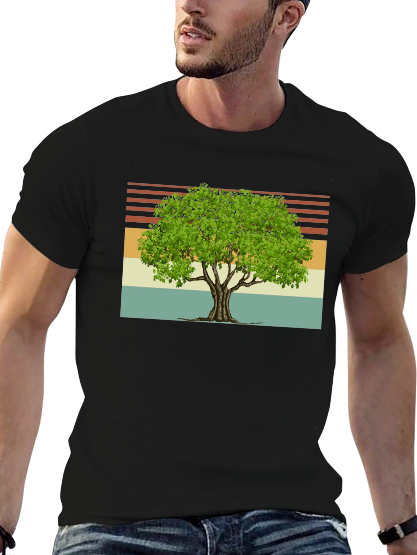 Black Vintage Tree Graphic T-Shirt view 6