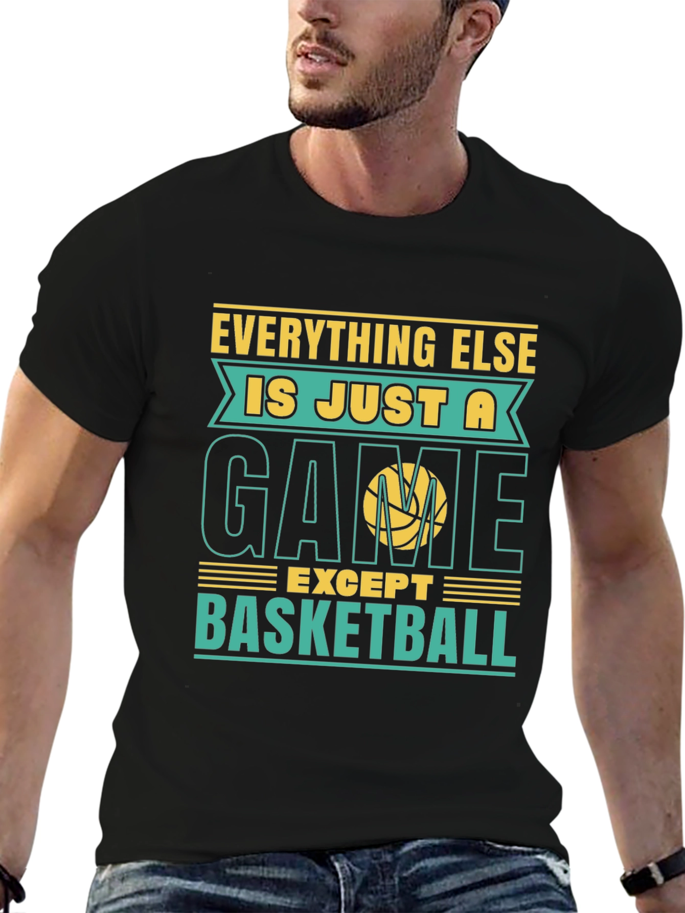 Black Basketball Game T-Shirt view 6