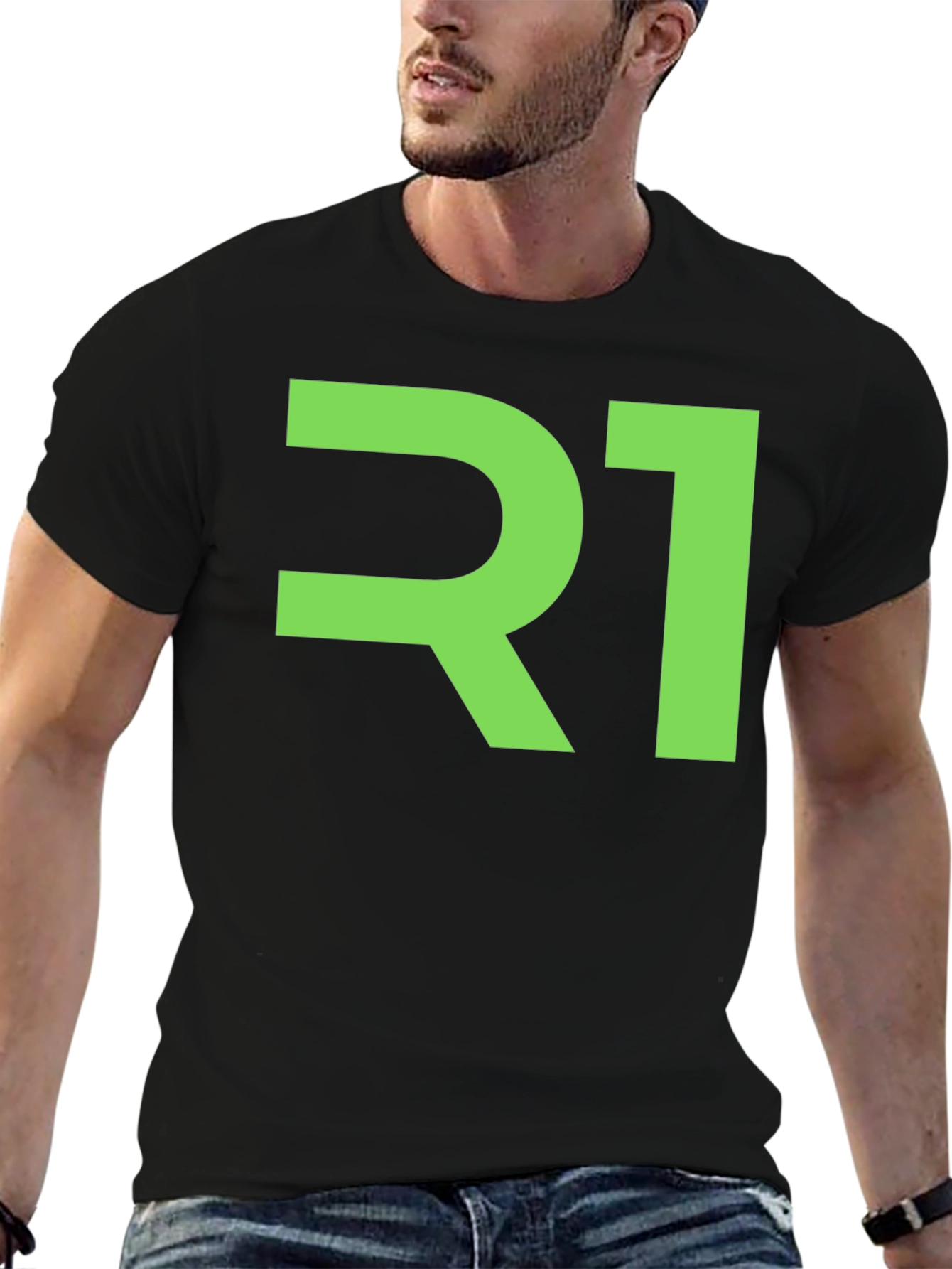 Black R1 Graphic Tee - Bold Statement T-Shirt view 6