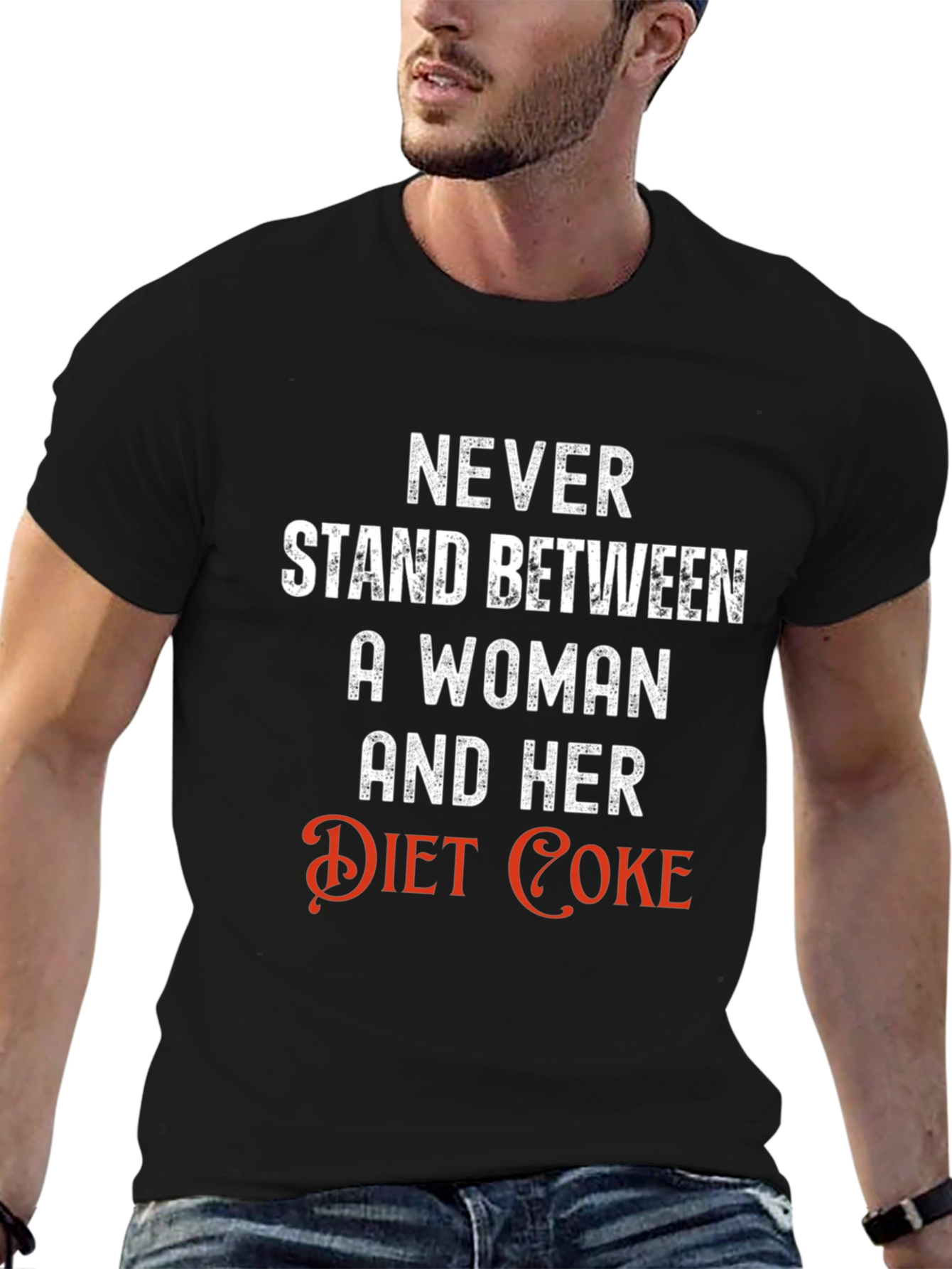 Black Diet Coke Lover T-Shirt - "Never Stand Between" view 6