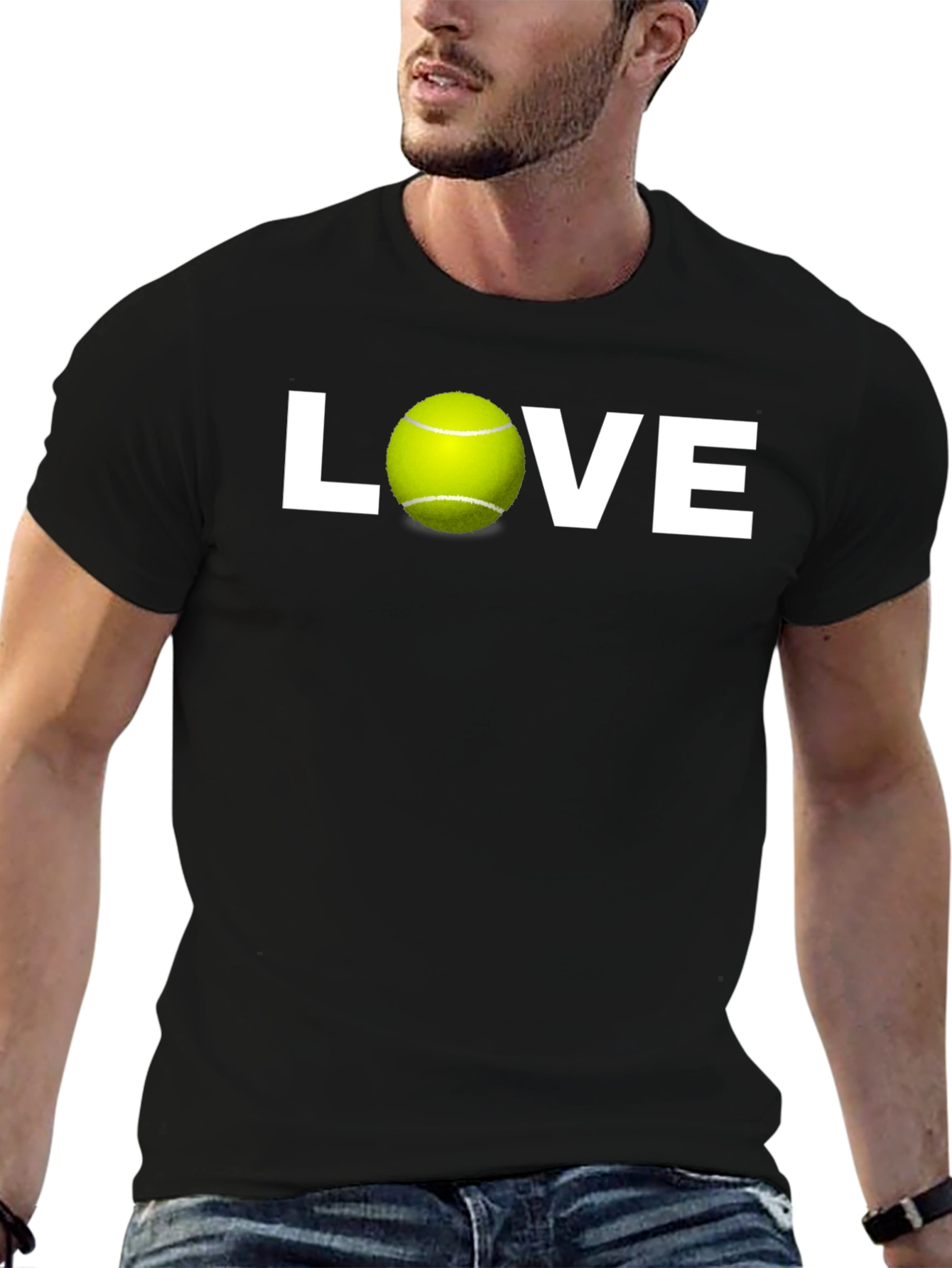Black Tennis Lover Black T-Shirt view 6