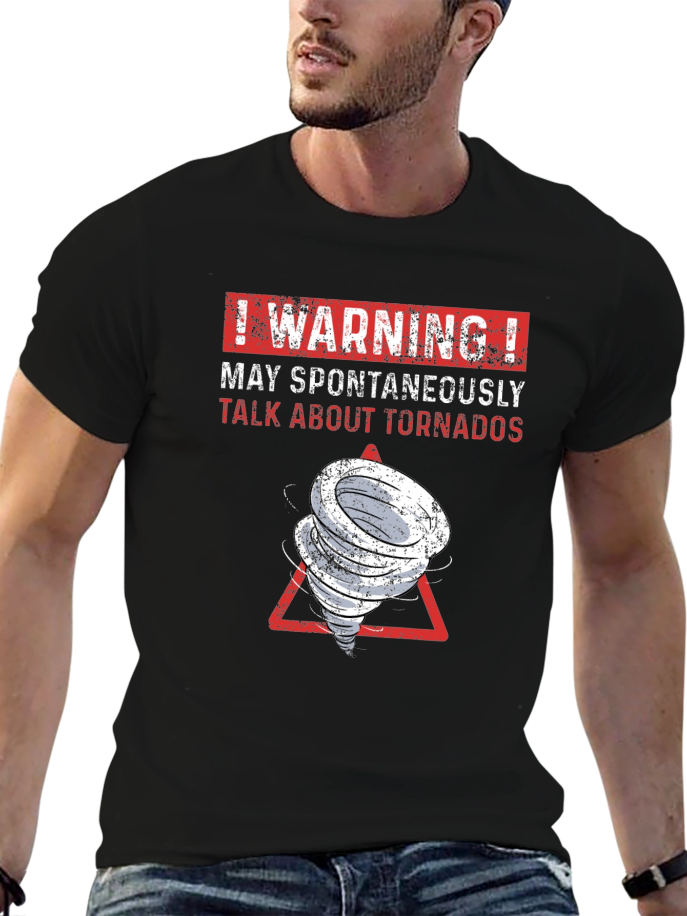 Black Tornado Humor Graphic T-Shirt view 6