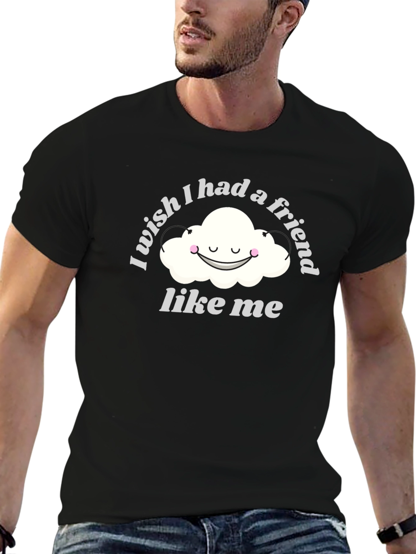 Black Wish I Had a Friend Like Me T-Shirt view 6