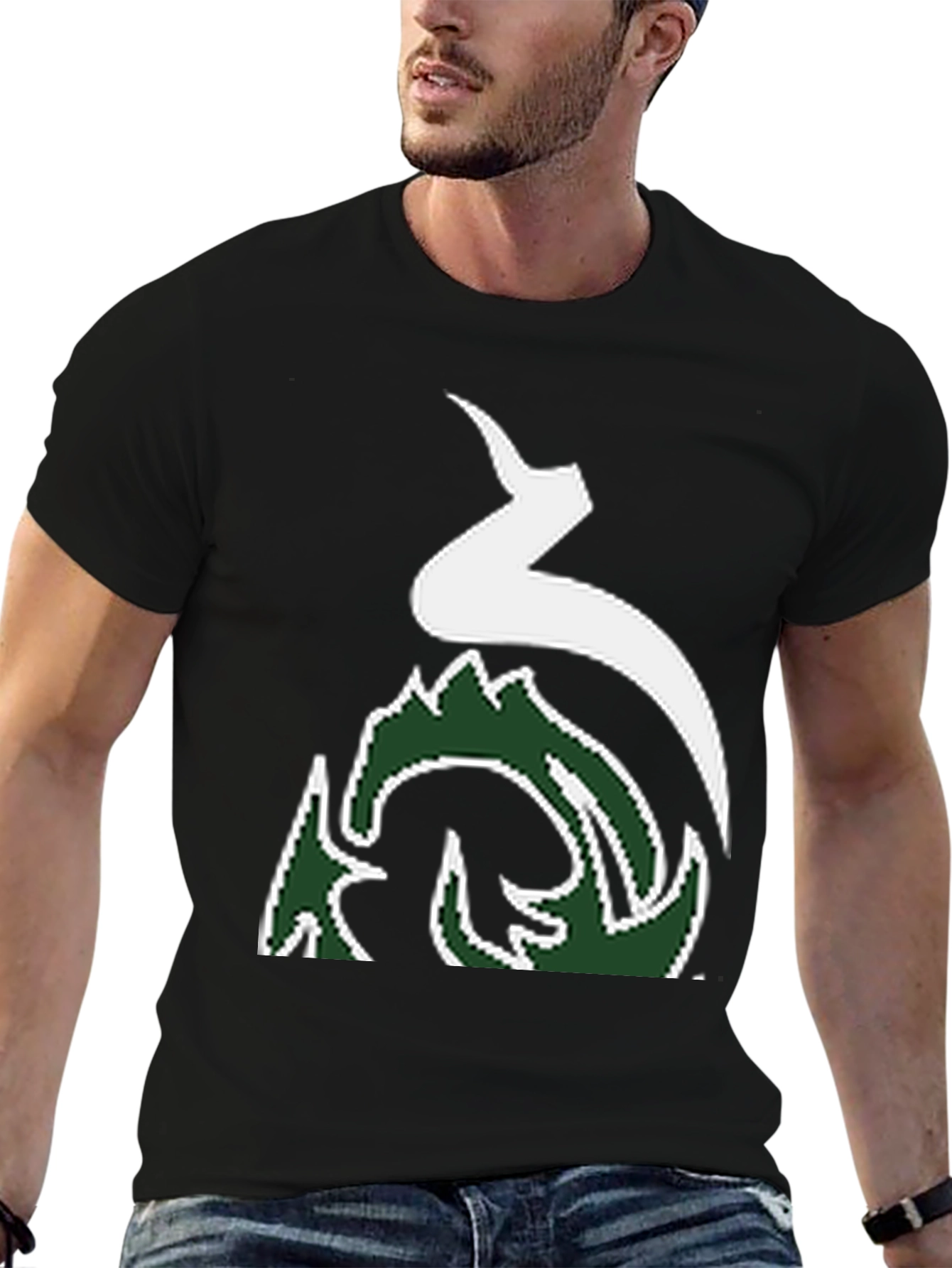 Black Stylish Graphic Print Tee view 6