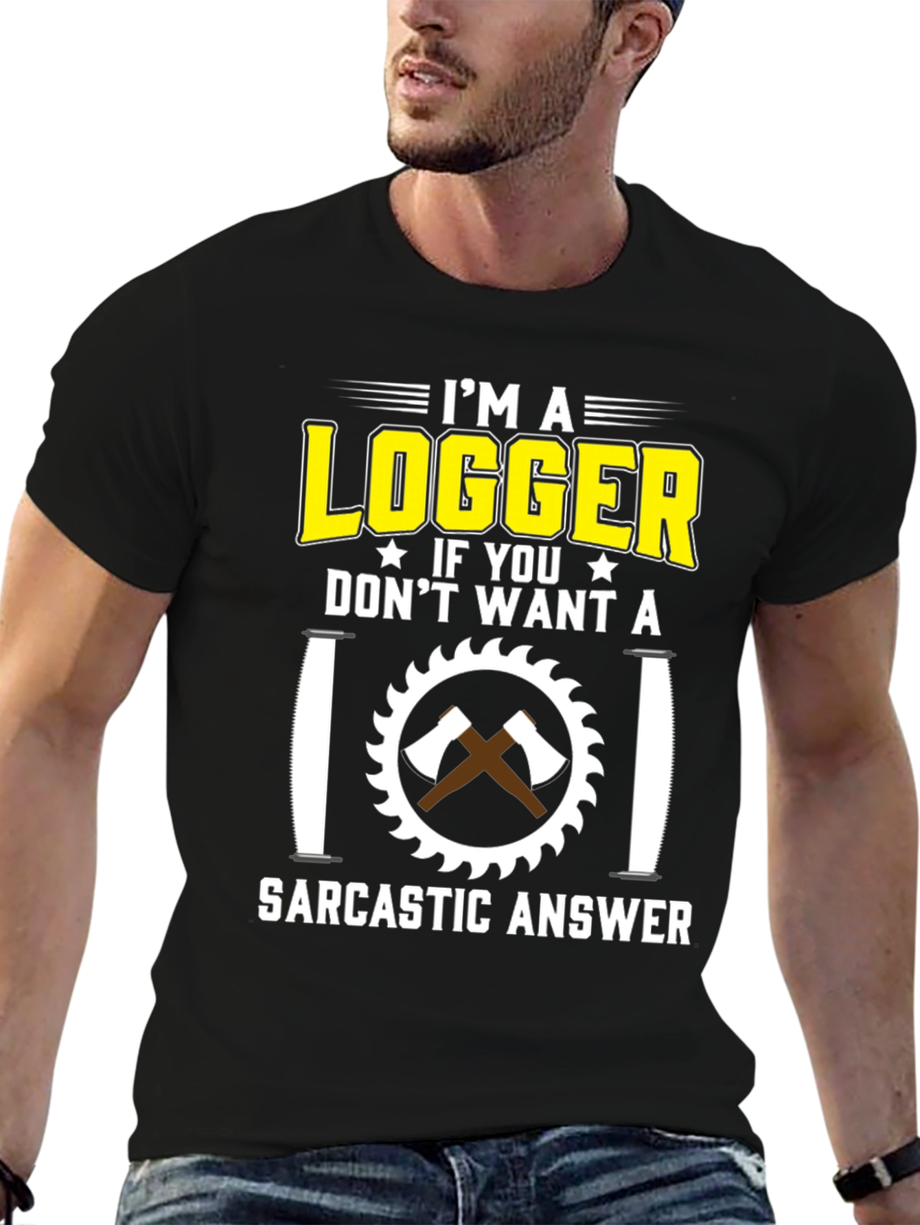 Black Logger Sarcastic Answer T-Shirt view 6
