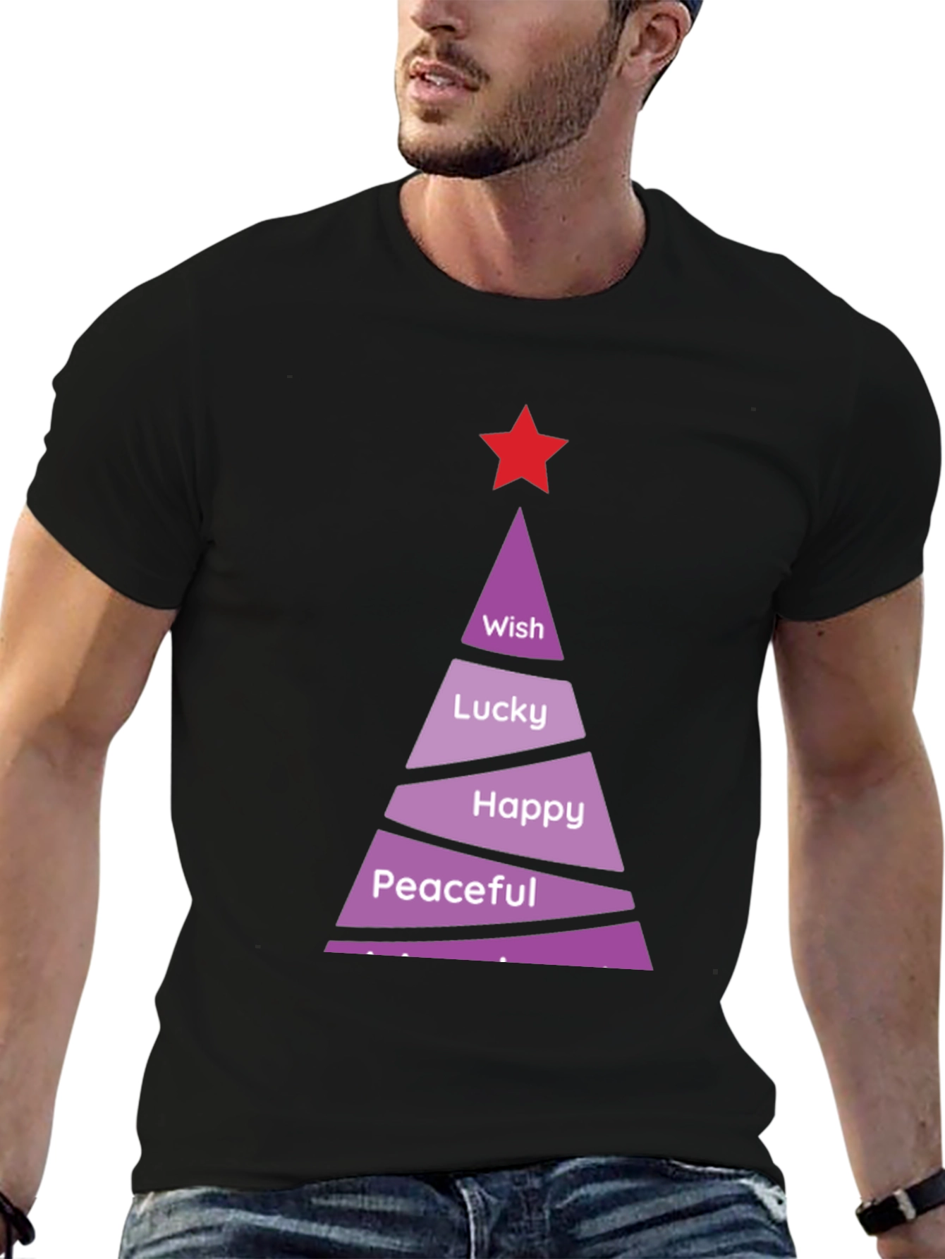 Black Festive Wishes Graphic Tee view 6