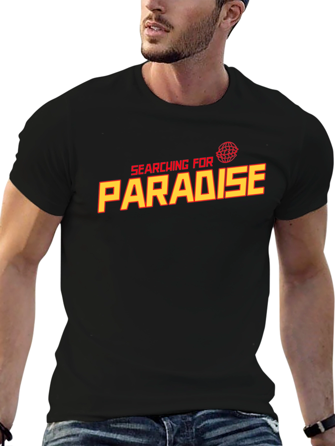Black Searching for Paradise Graphic Tee - Black view 6