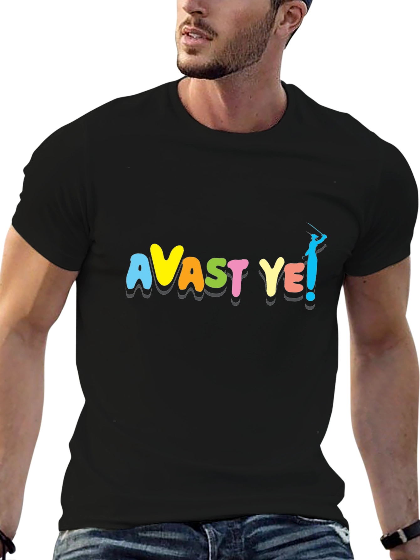 Black Avast Ye! Black T-Shirt view 6