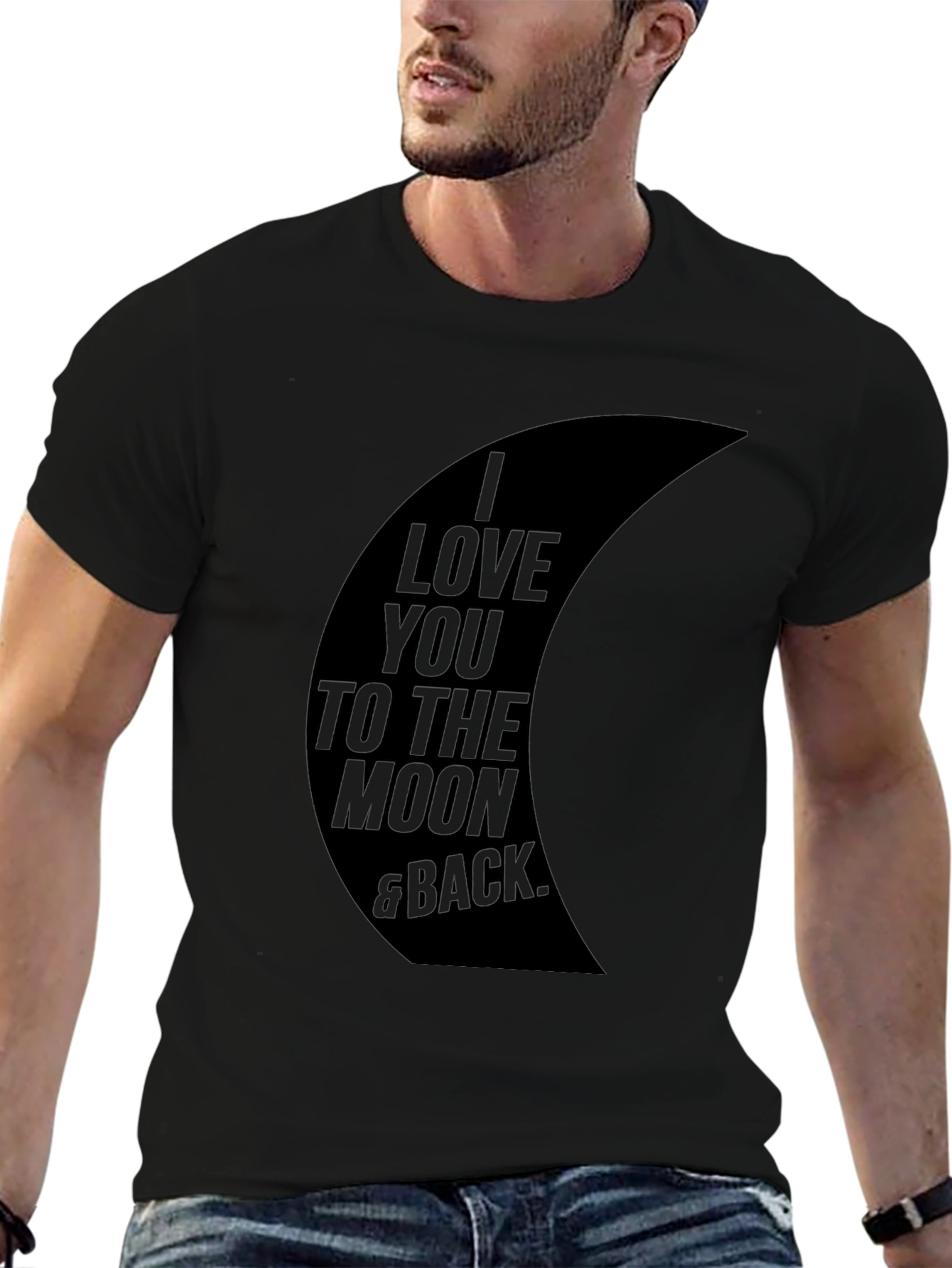 Black I Love You to the Moon & Back Graphic Tee - Black view 6