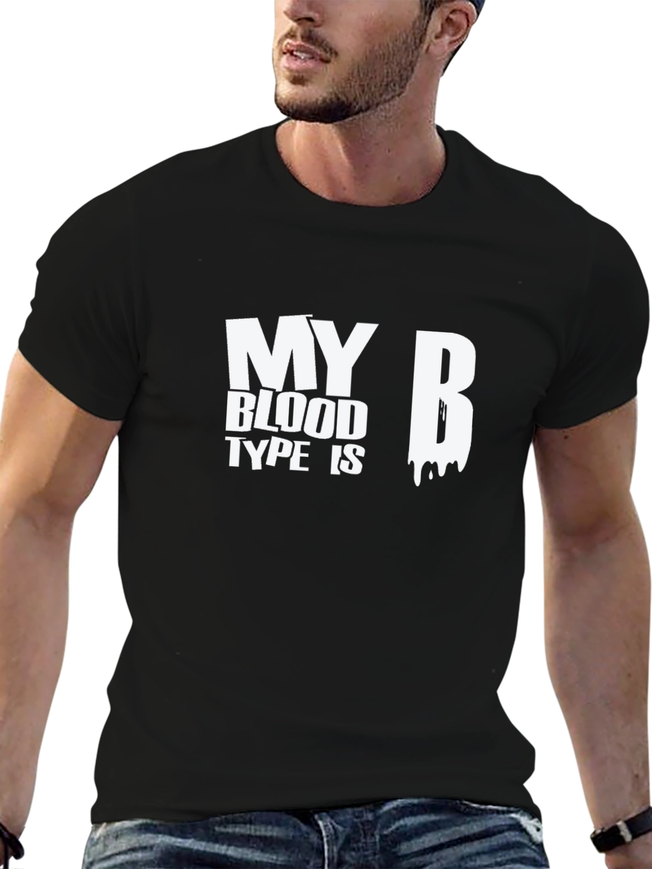 Black My Blood Type Is B - Graphic T-Shirt view 6