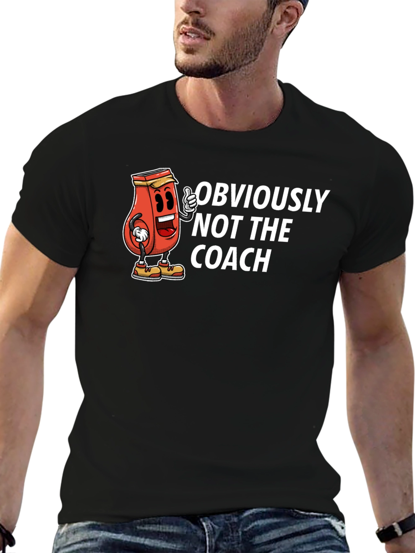 Black Obviously Not The Coach Graphic Tee view 6
