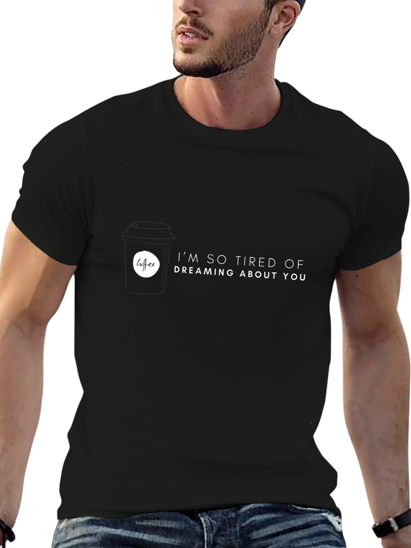 Black Tired of Dreaming Tee - Unisex Graphic T-Shirt view 6