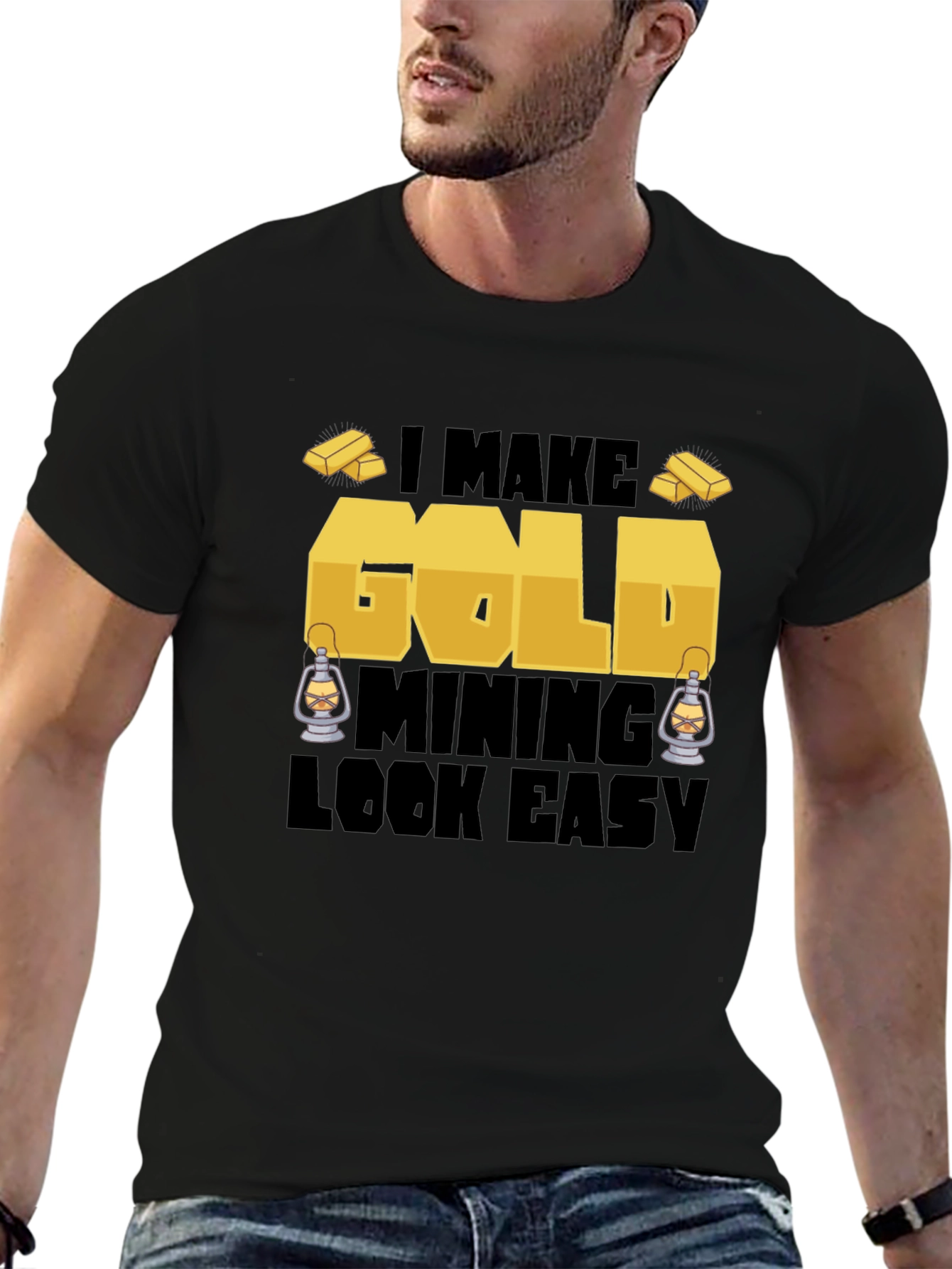 Black Gold Mining T-Shirt - Funny Miner Tee view 6