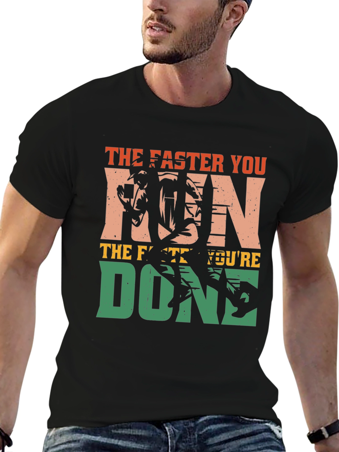 Black The Faster You Run, You're Done T-Shirt view 6