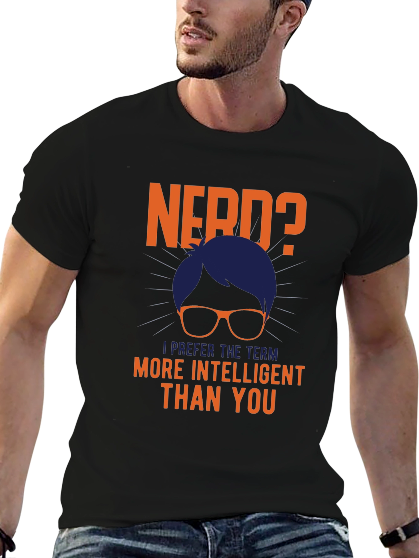 Black Nerd? Intelligent T-Shirt - Funny Geek Tee view 6