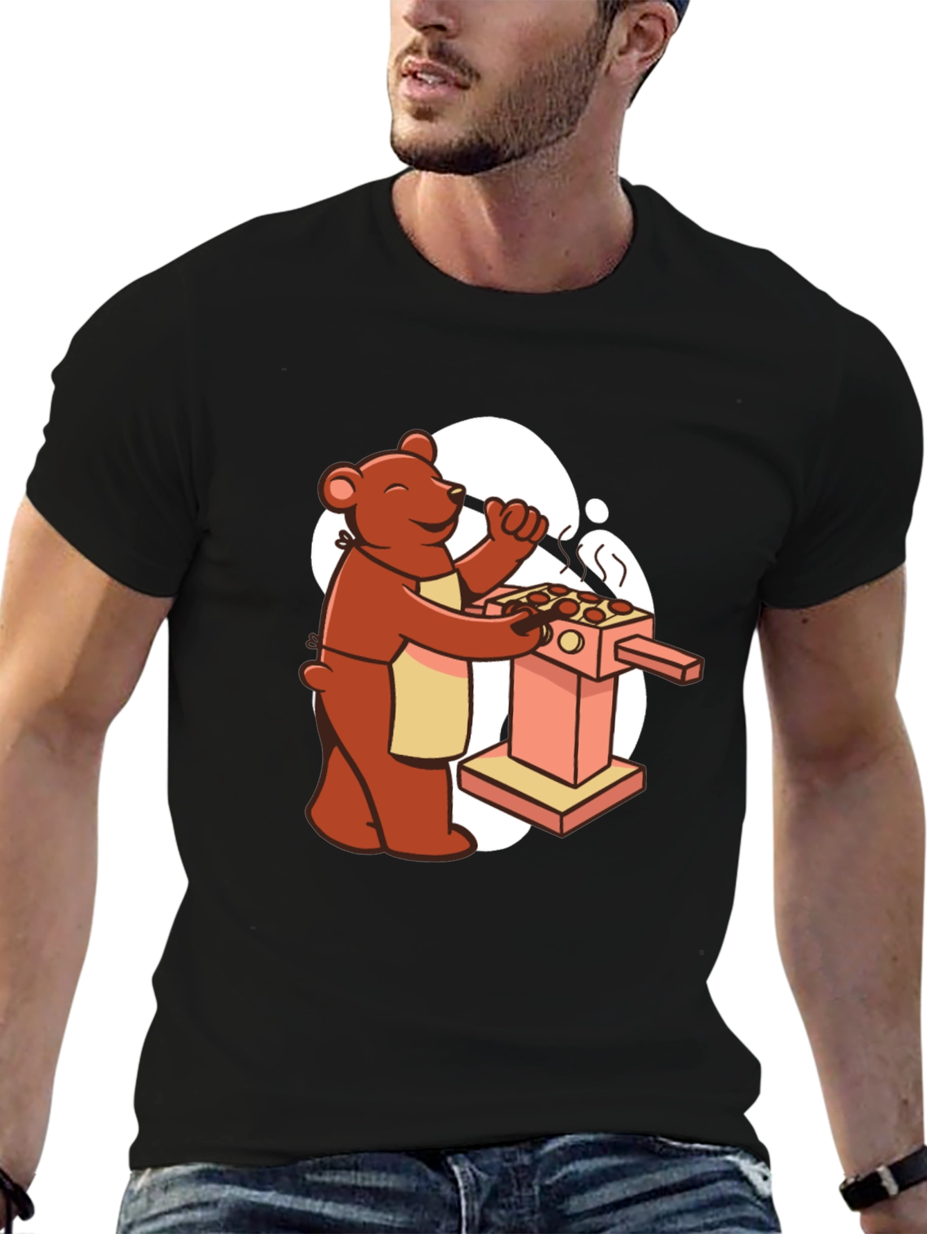 Black Bear Chef T-Shirt - Culinary Bearbecue view 6