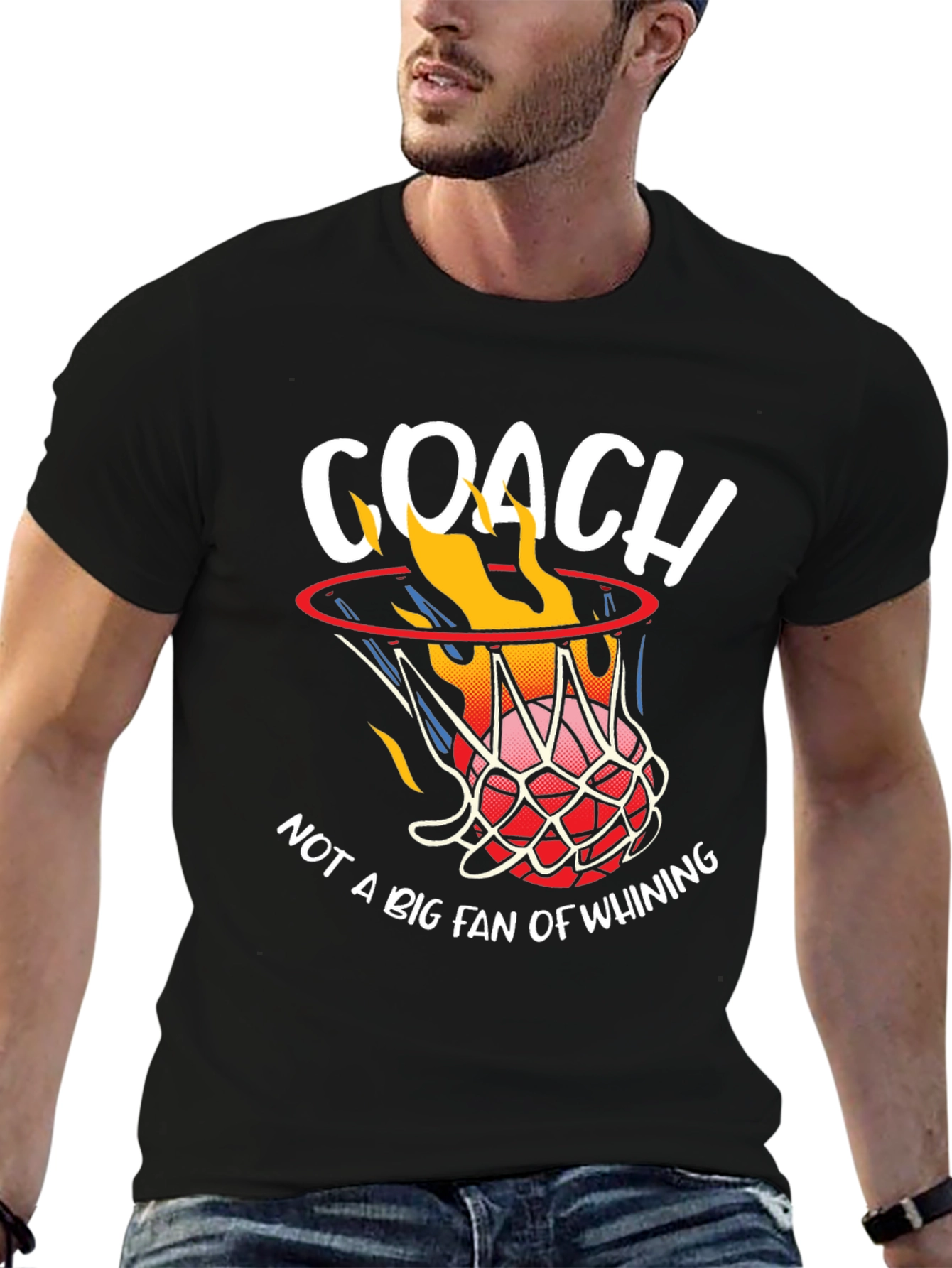 Black Coach Not a Fan Whining T-Shirt view 6