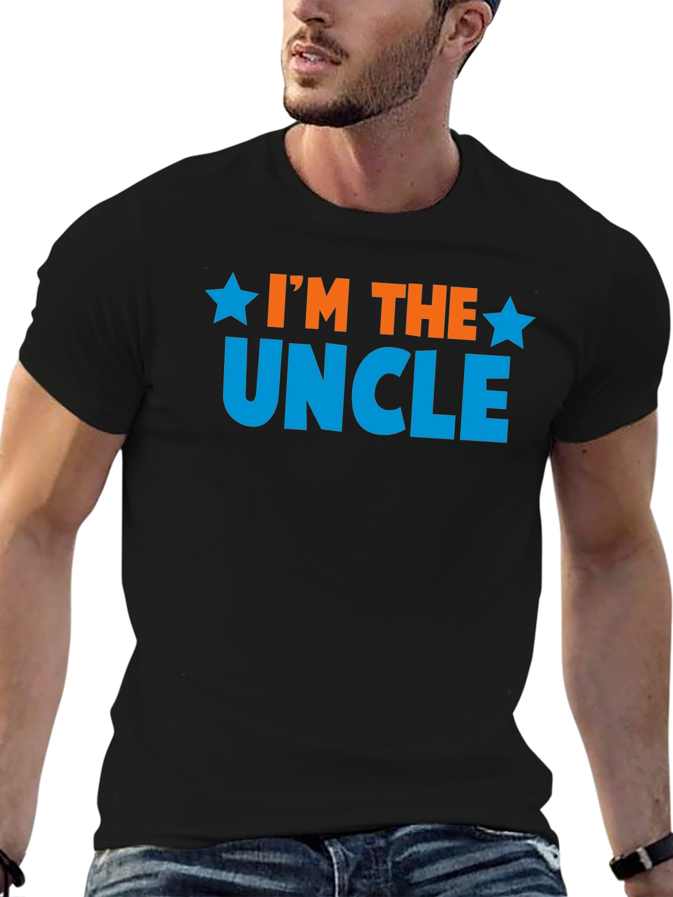 Black I'm the Uncle T-Shirt view 6