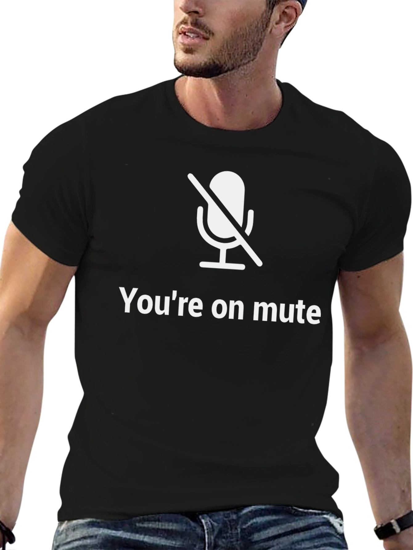 Black You're On Mute T-Shirt Funny Conference Call Tee view 6