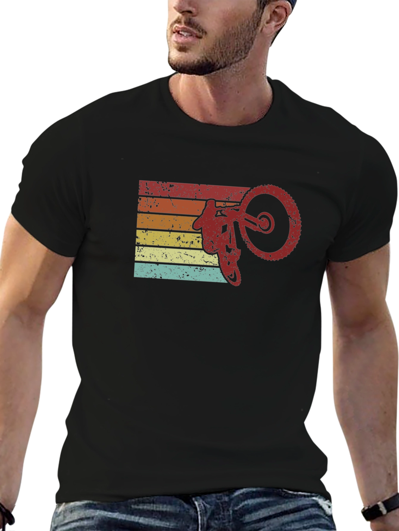 Black Retro Mountain Bike Graphic Tee view 6
