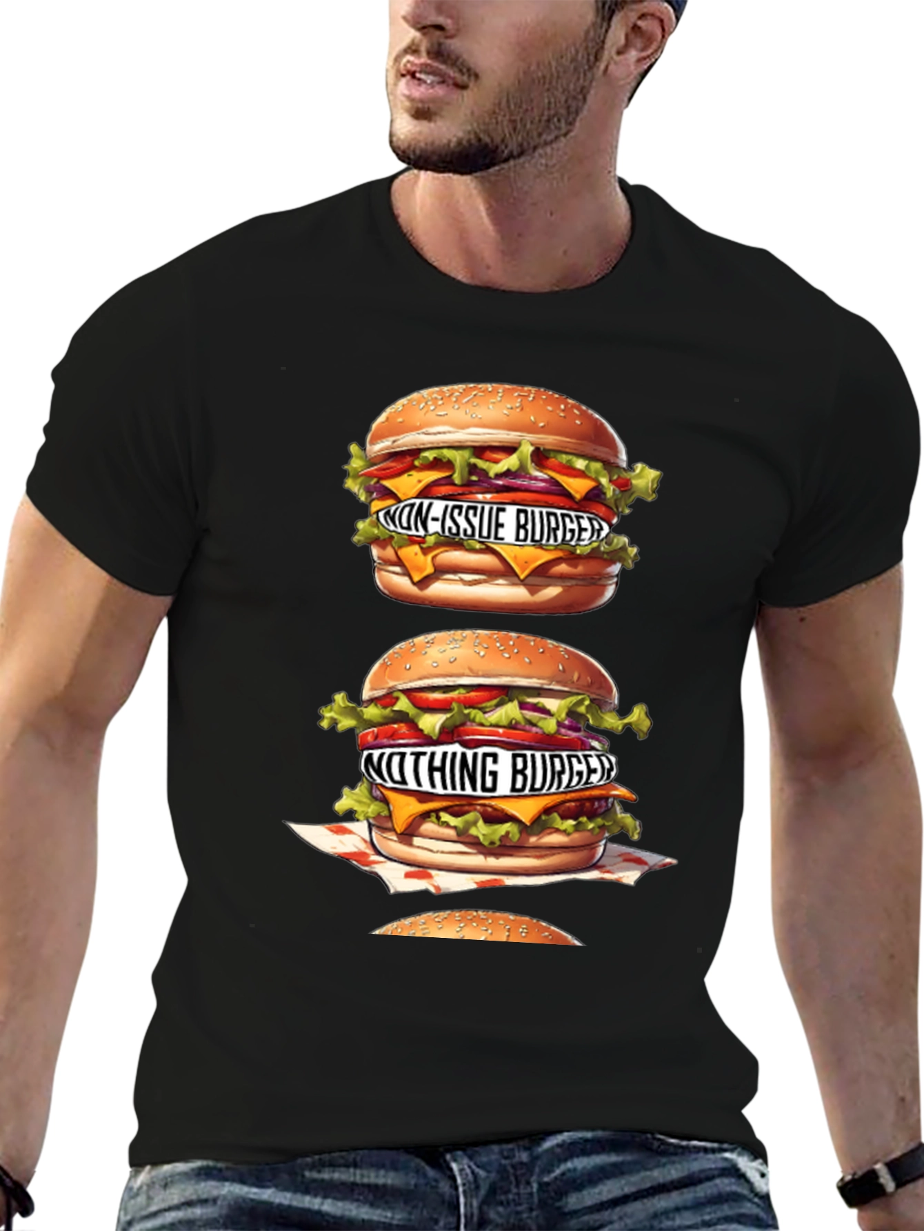 Black Burger Graphic Tee - "Non-Issue" & "Nothing" Burgers view 6