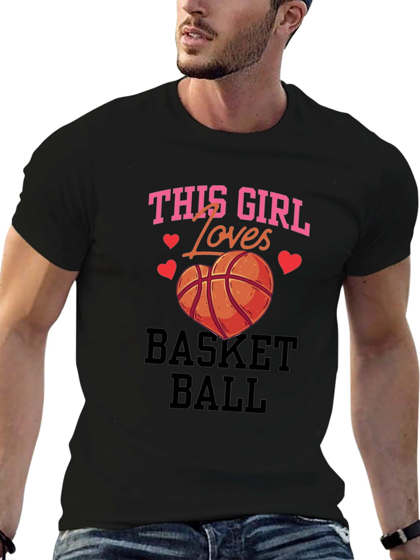 Black Basketball Lover Girl T-Shirt view 6
