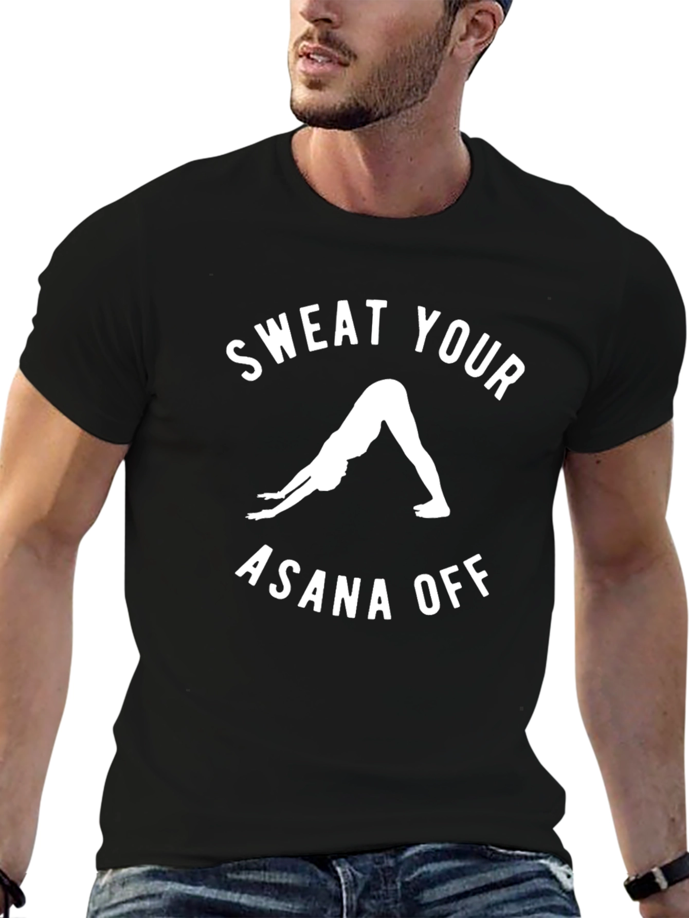Black Sweat Your Asana Off Yoga T-Shirt - Black view 6